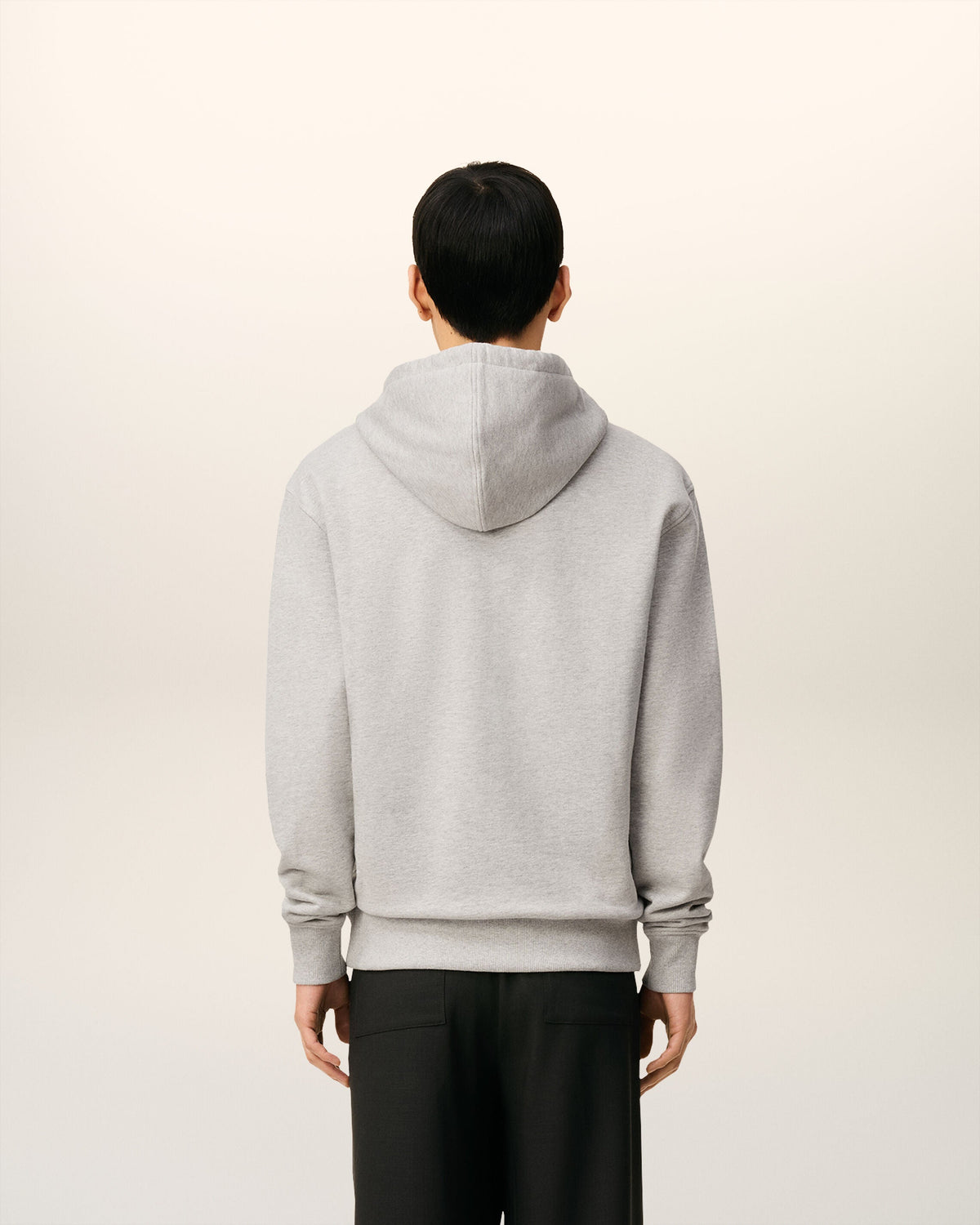 Grey Cotton Contrasted Ami De Coeur Hoodie