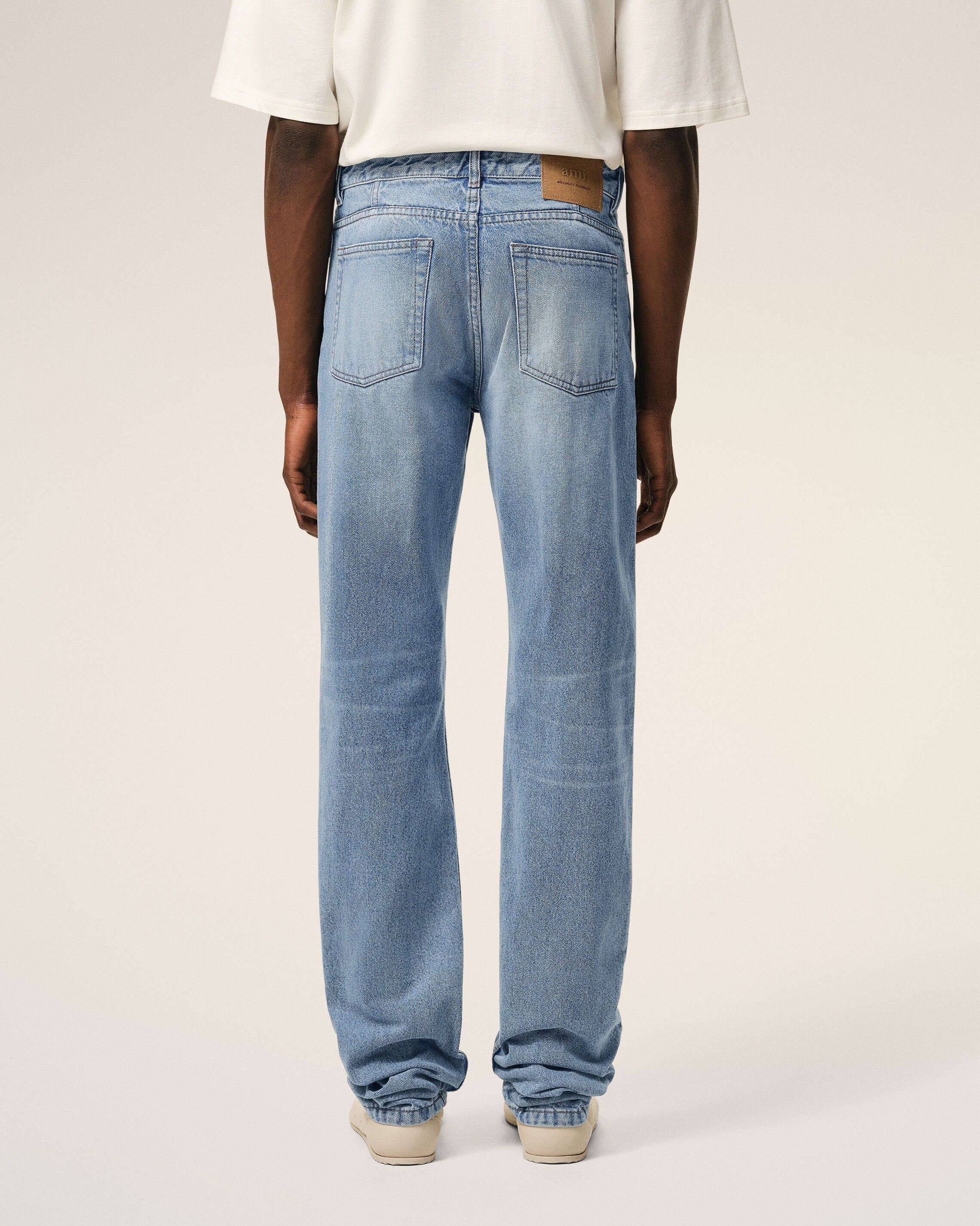 AmiParis Blue Cotton Classic Fit Jeans