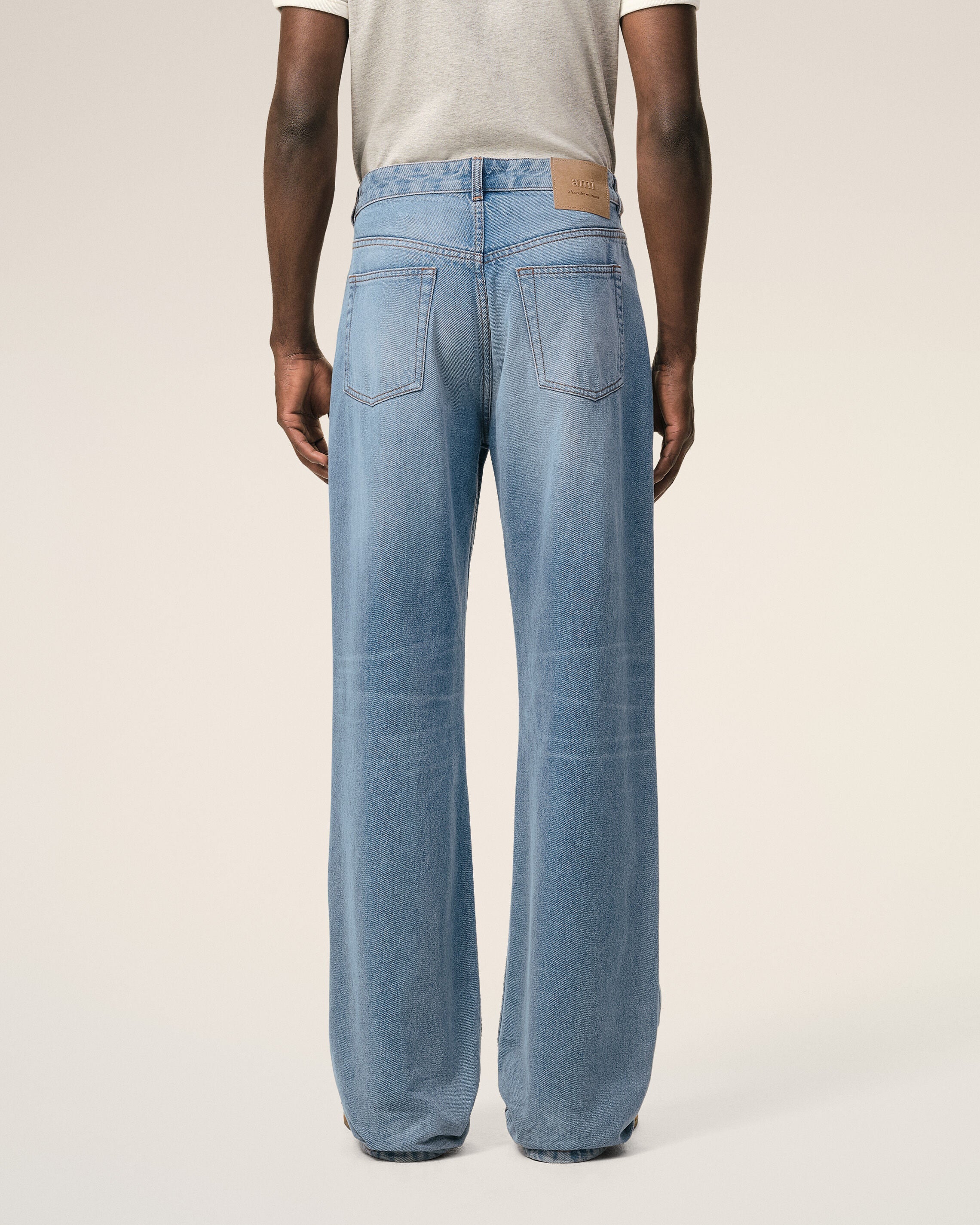 AmiParis Blue Cotton Large Fit Jeans