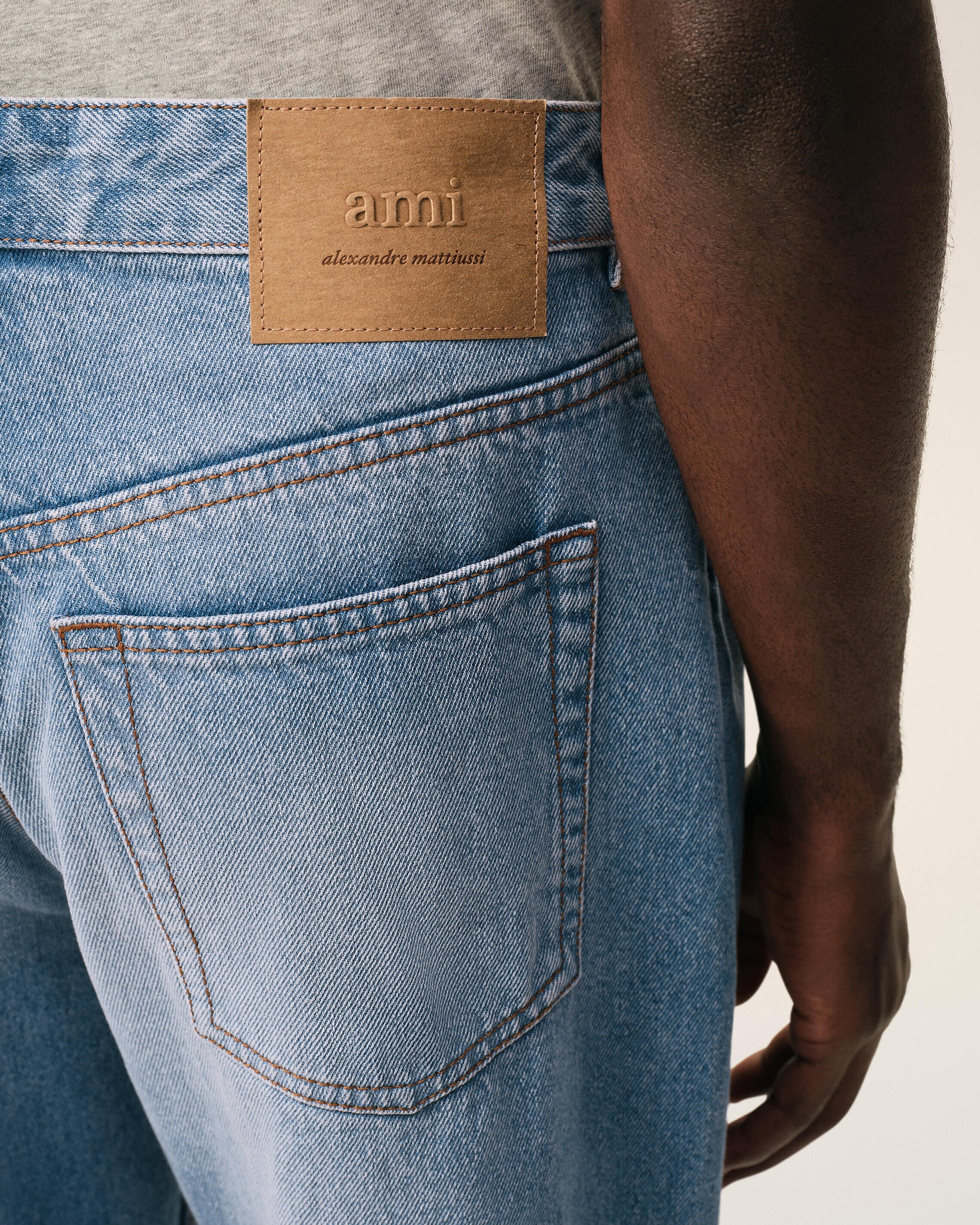 AmiParis Blue Cotton Large Fit Jeans