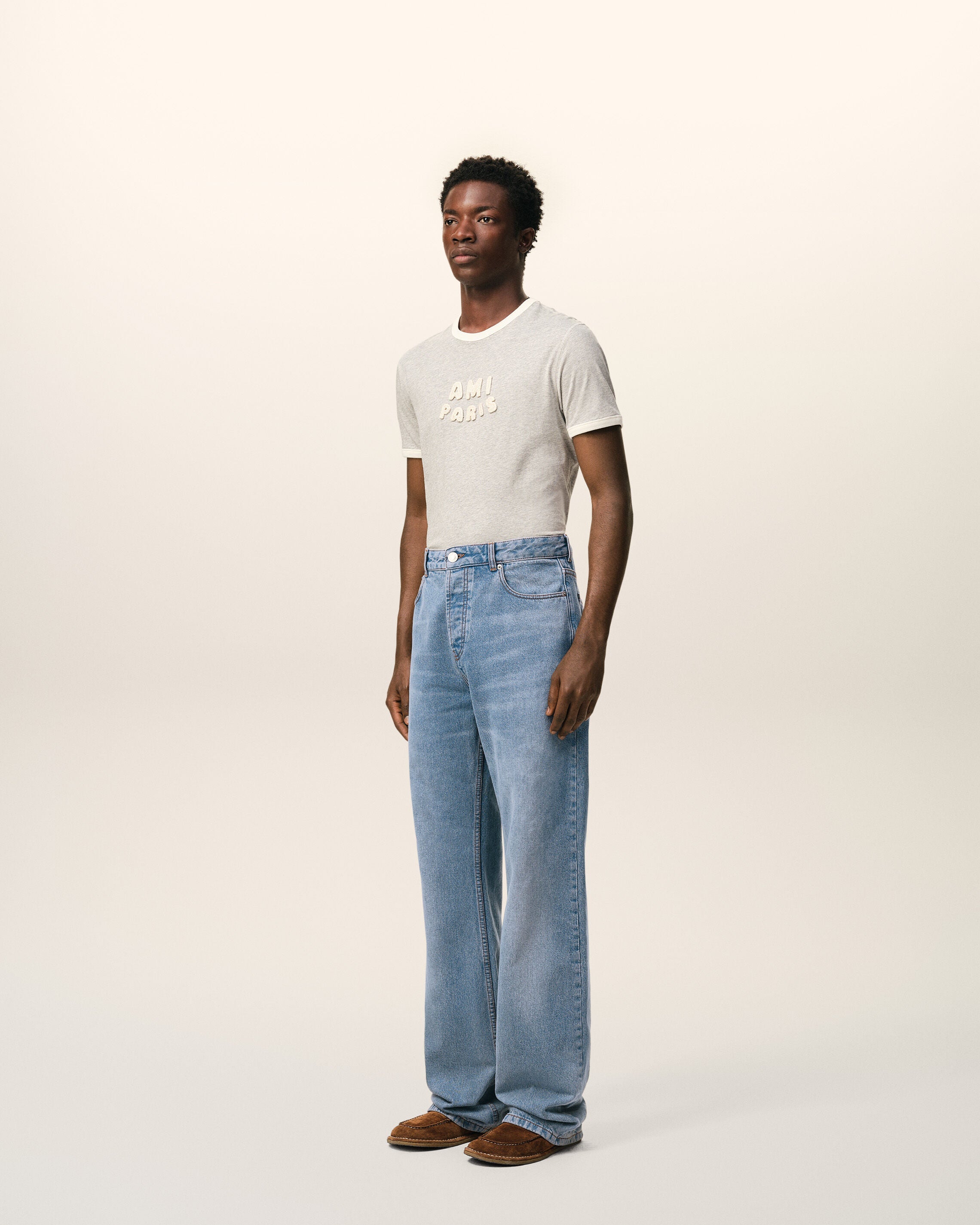 AmiParis Blue Cotton Large Fit Jeans