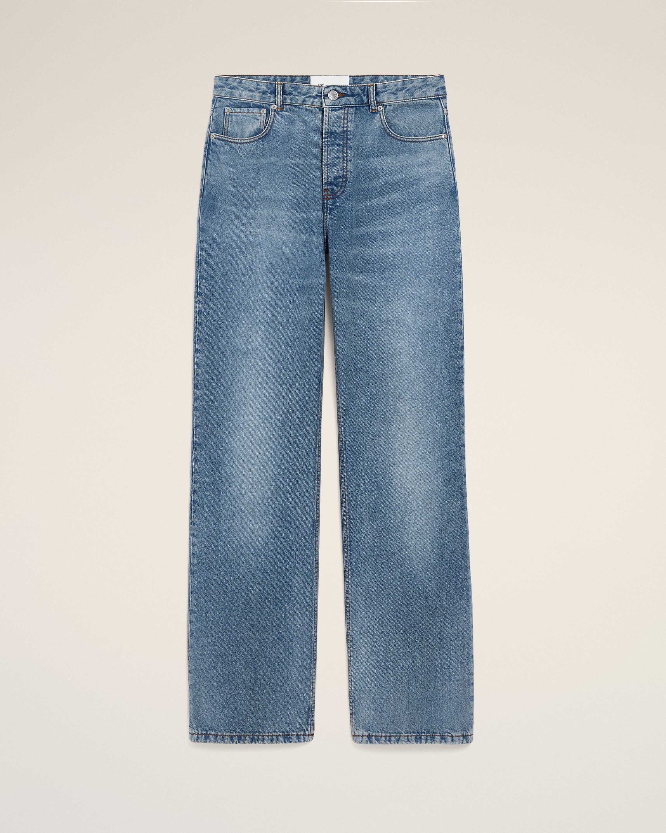 AmiParis Blue Cotton Large Fit Jeans