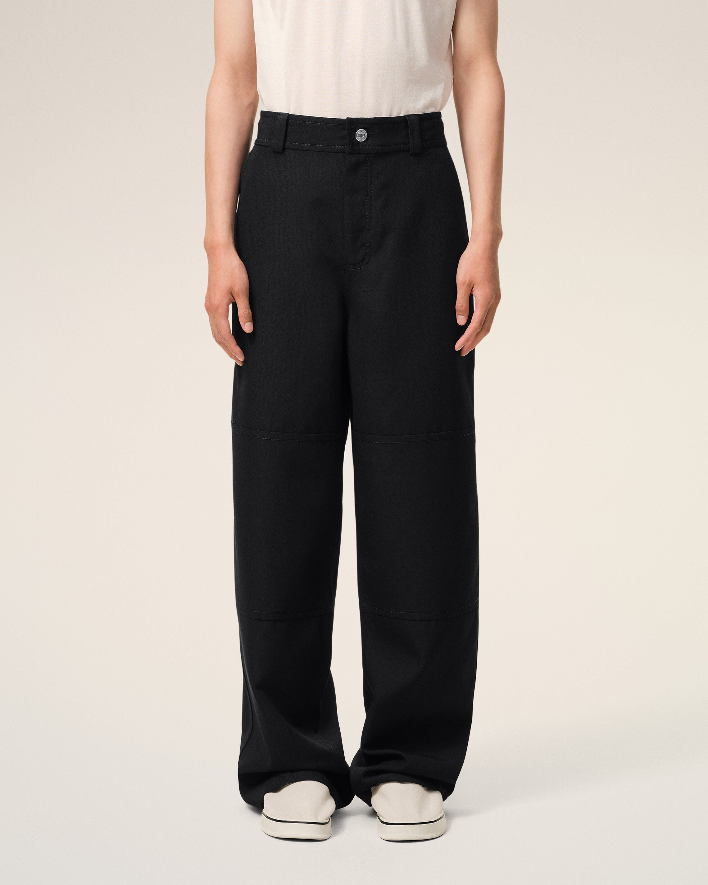 AmiParis Black New Wool Worker Trousers