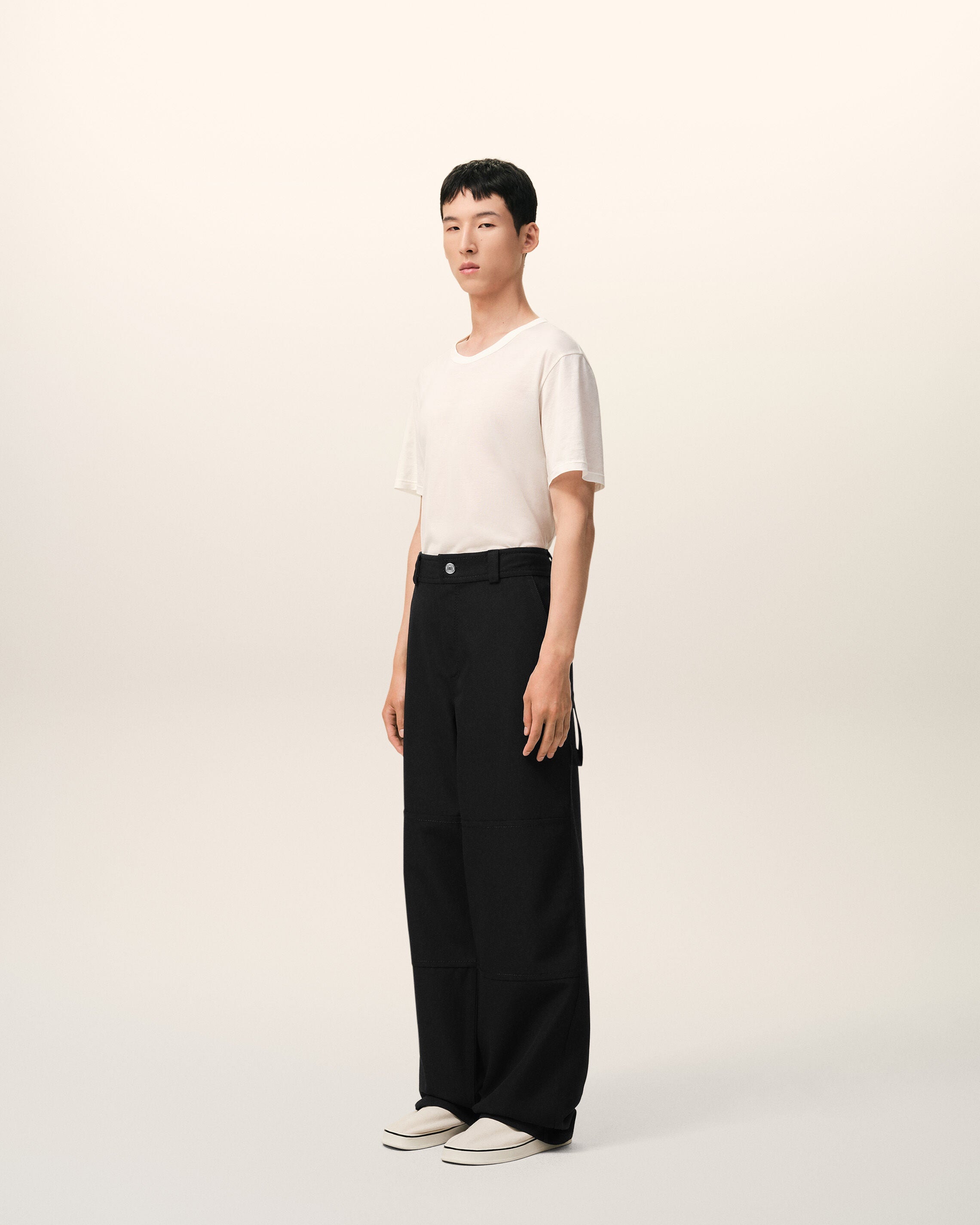 AmiParis Black New Wool Worker Trousers
