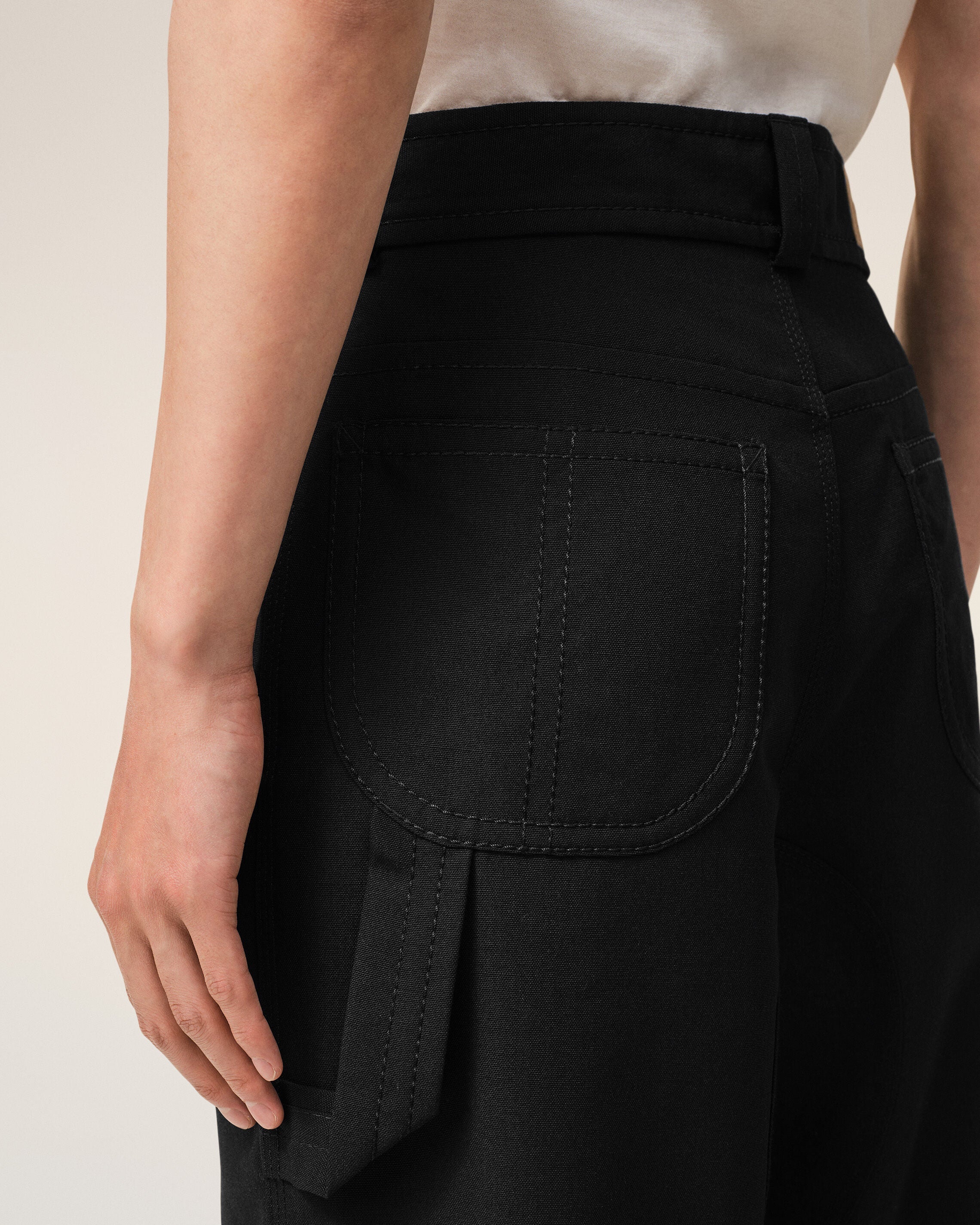 AmiParis Black New Wool Worker Trousers