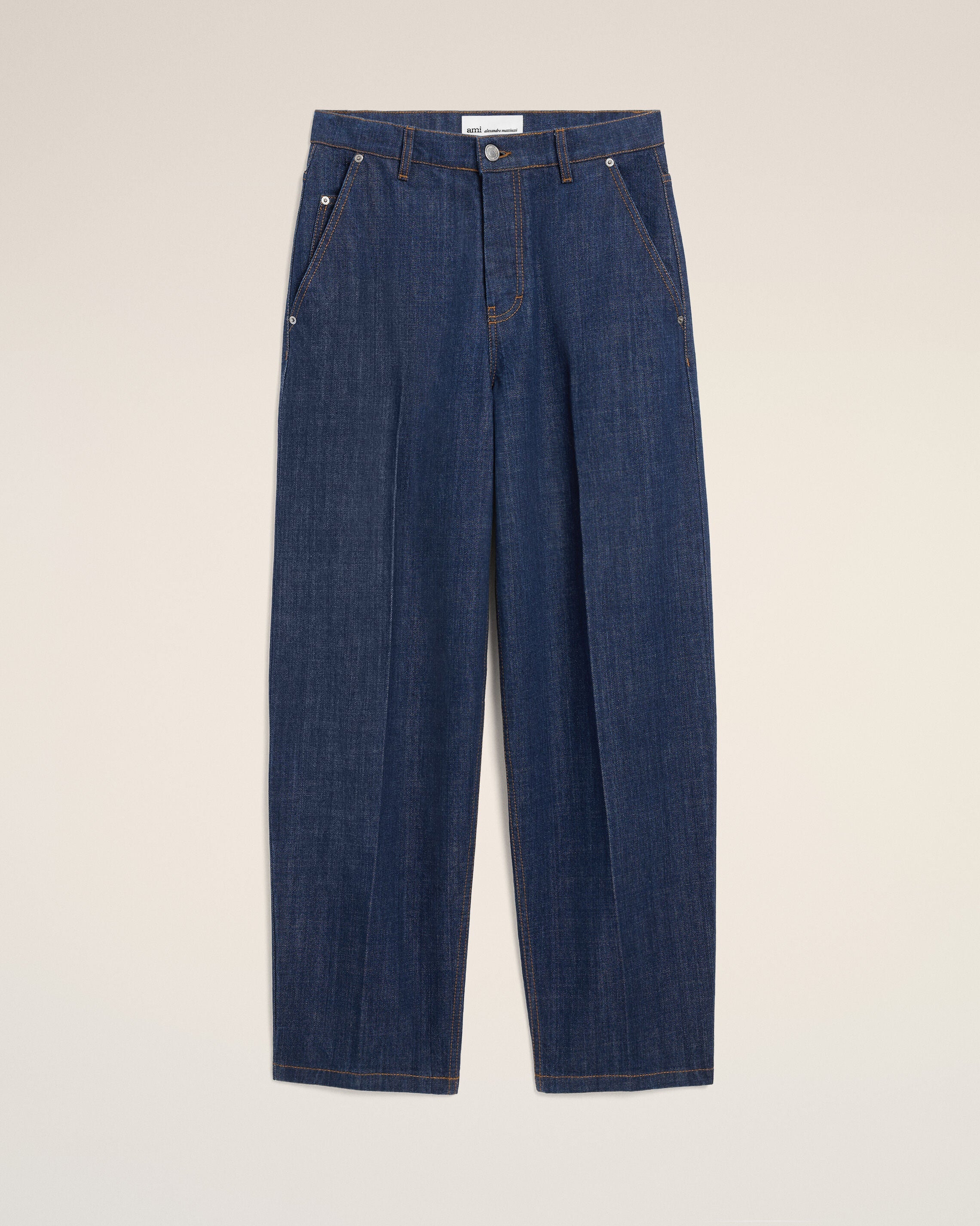 AmiParis Blue Cotton Balloon Fit Jeans