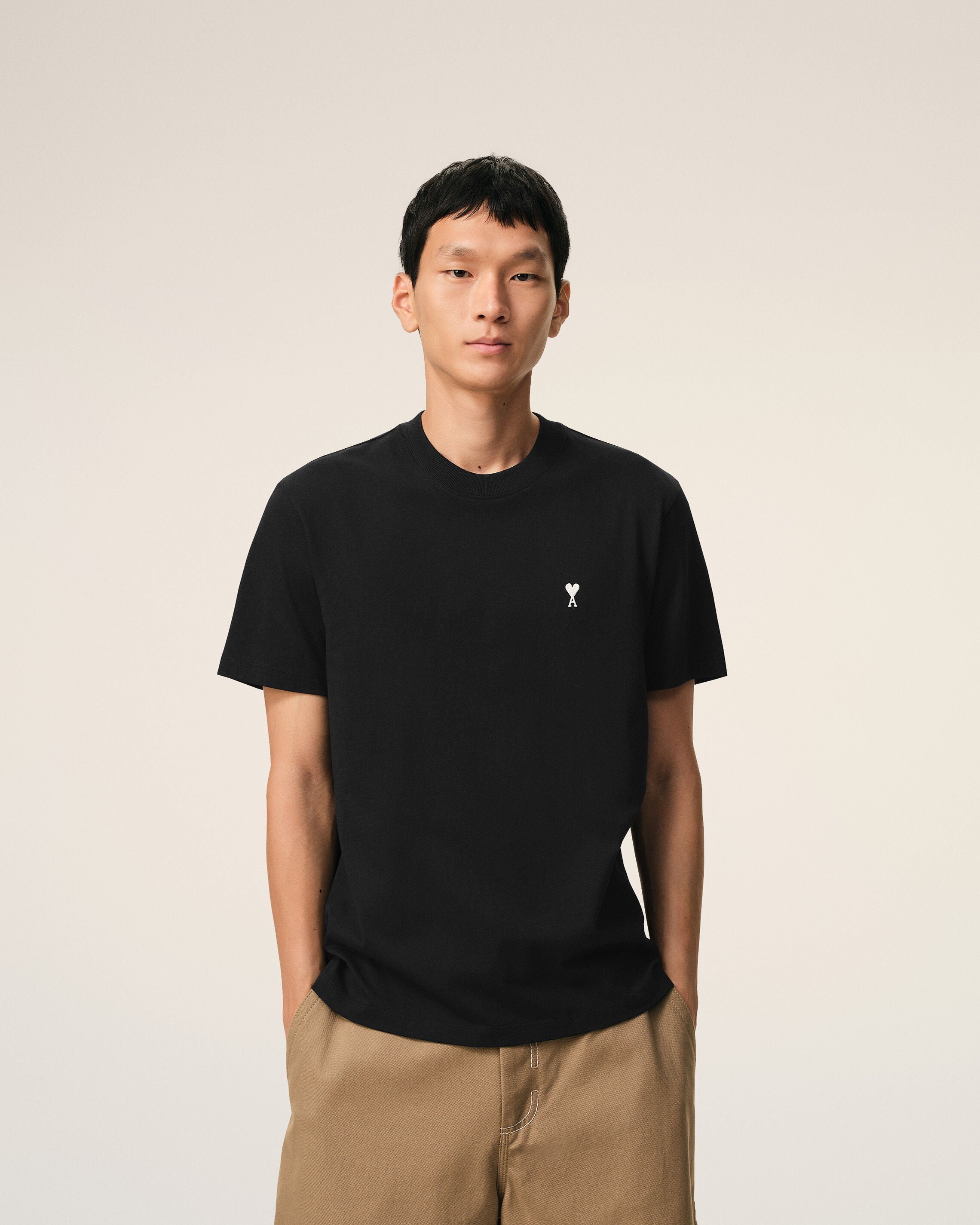 Black Cotton Ami De Coeur Tshirt
