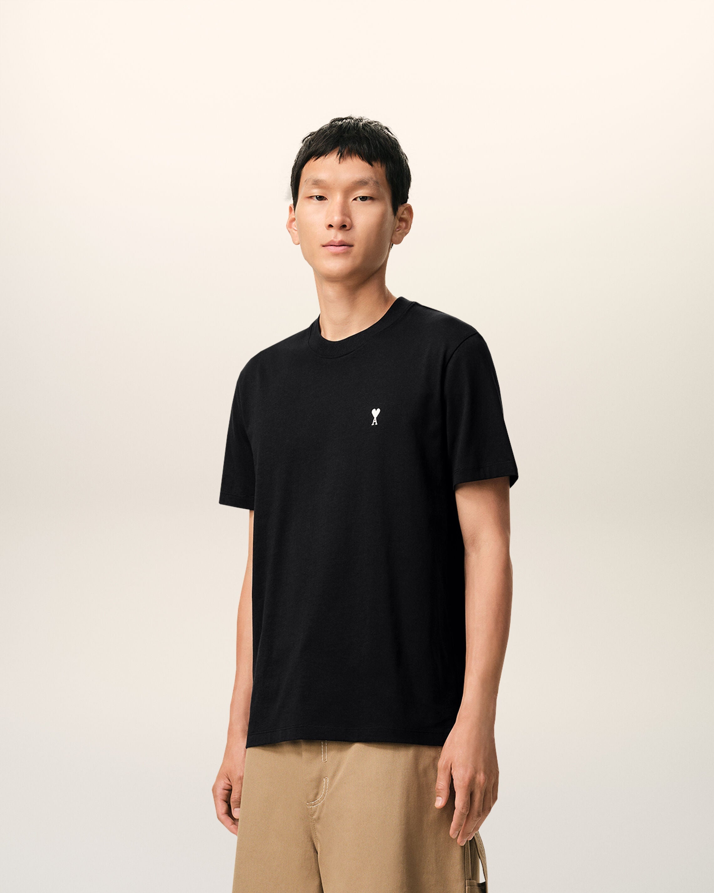 Black Cotton Ami De Coeur Tshirt