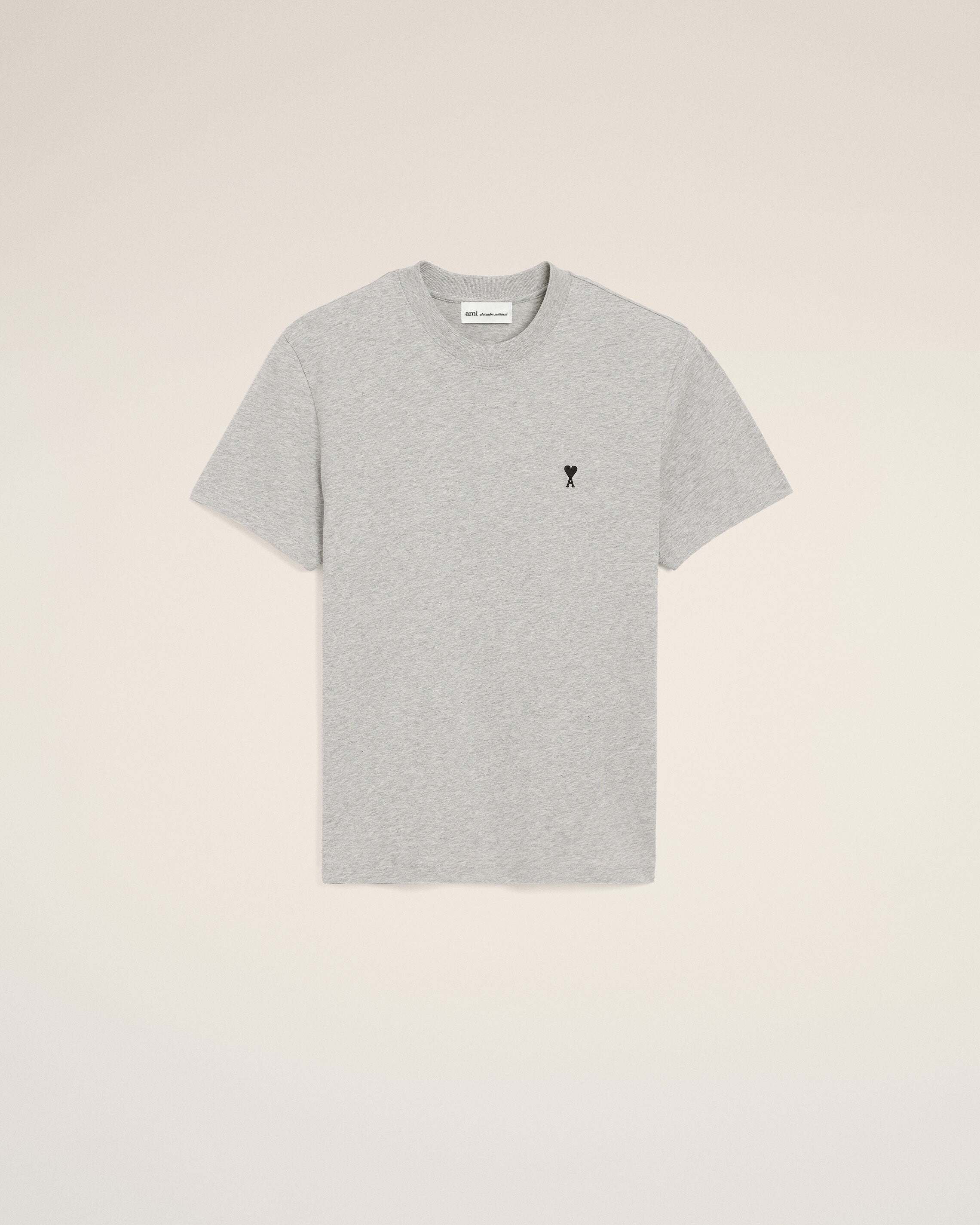 AmiParis Grey Cotton Contrasted Adc Tshirt