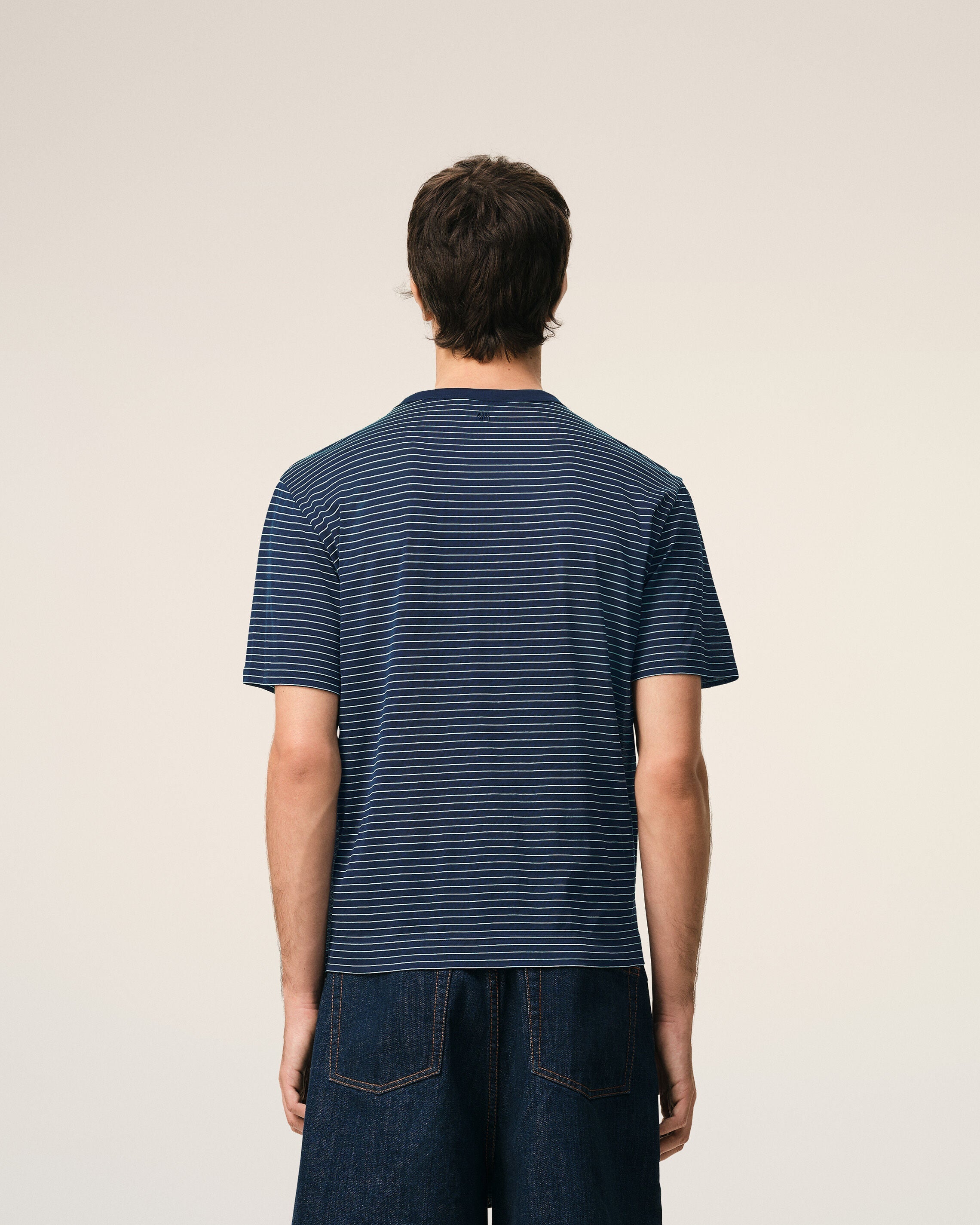 Blue Striped Cotton Ami De Coeur Tshirt
