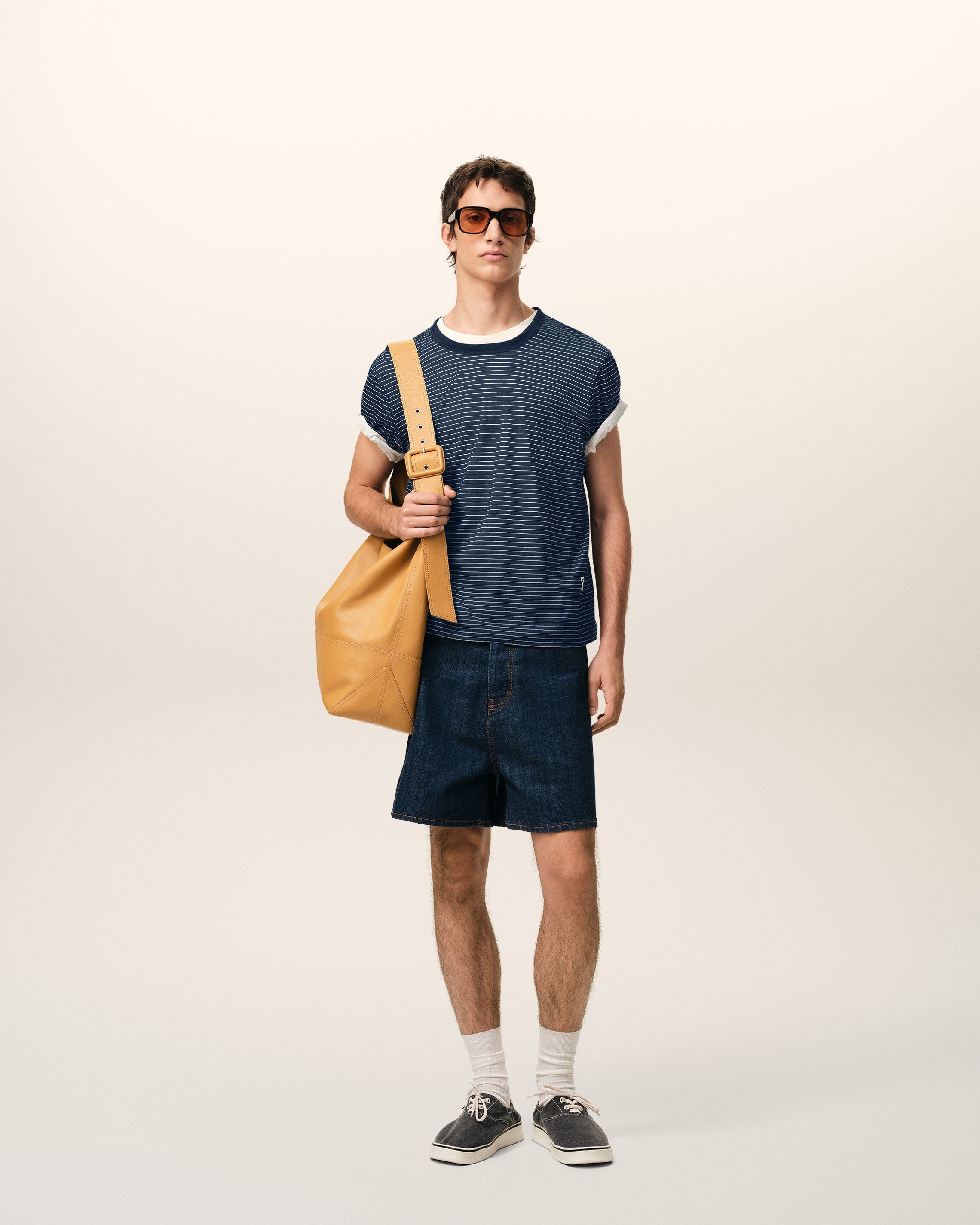 Blue Striped Cotton Ami De Coeur Tshirt