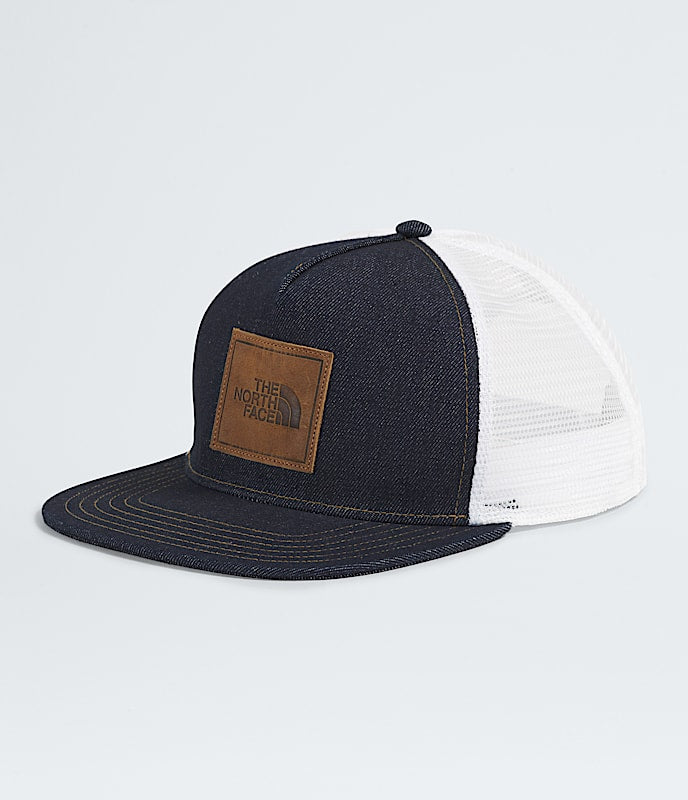 The North Face Half Dome Trucker Hat TNF Black/Leather Patch Timber Tan/Leather Patch Denim/Leather Patch Dune Beige/Leather Patch