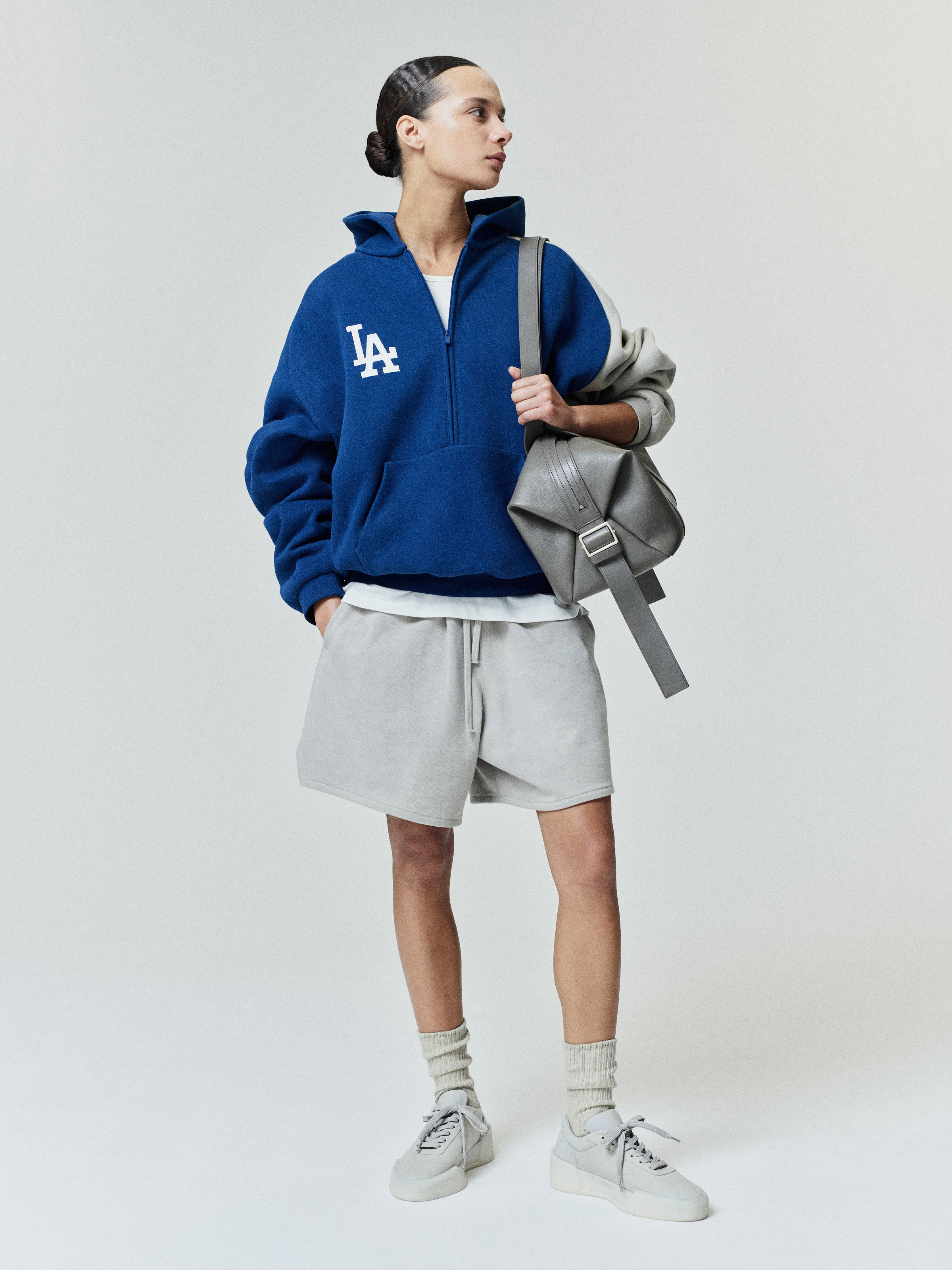 Essentials Dodgers Raglan Half Zip Sport Hoodie Estate Blue/ Seal