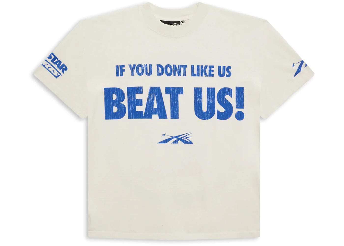 hellstar beat us! t-shirt white/blue