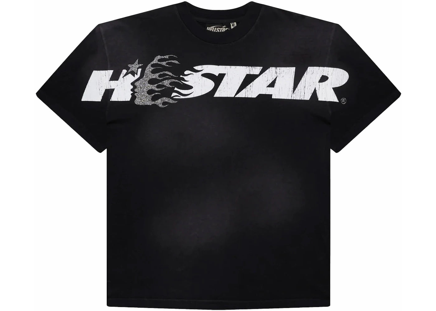 hellstar cartoon logo glitter logo t-shirt black