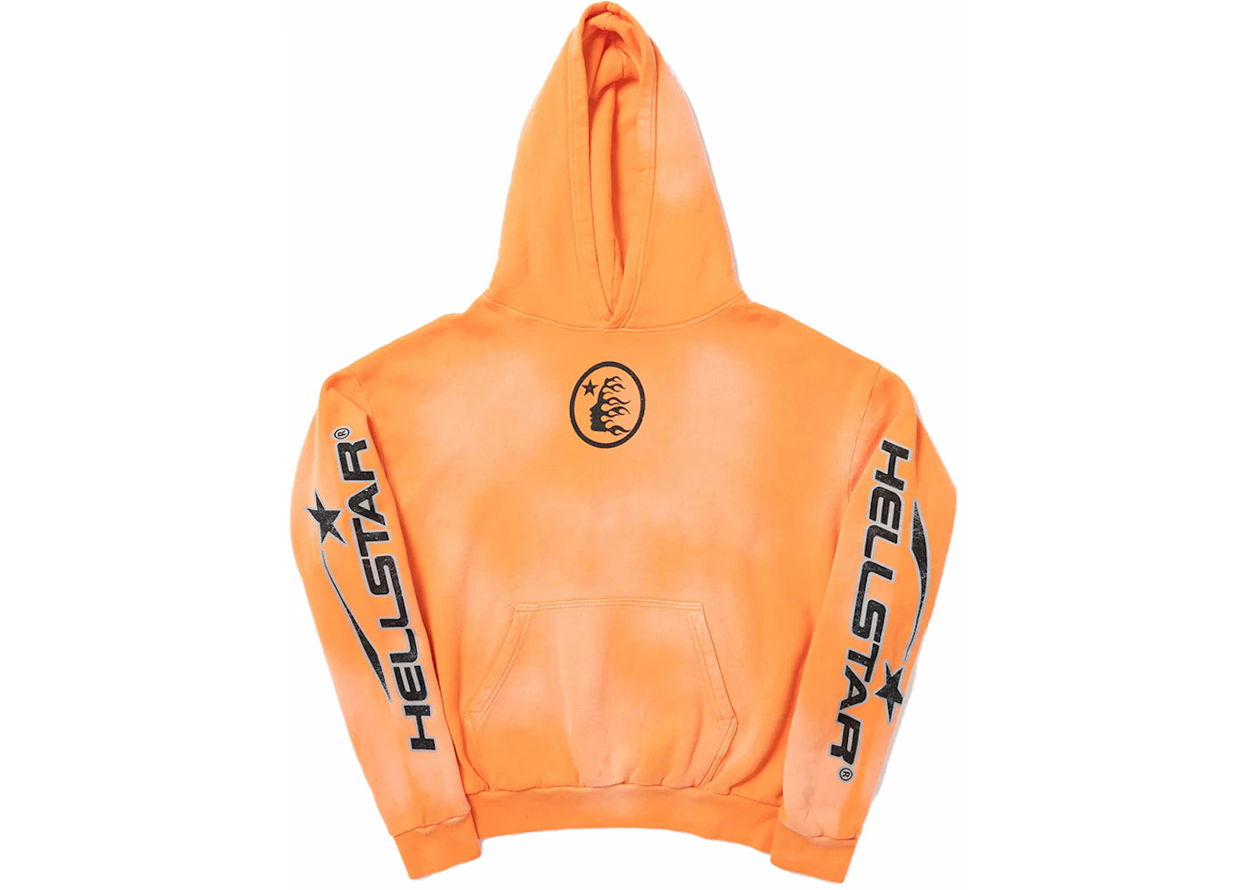 hellstar fire orange hoodie orange dye