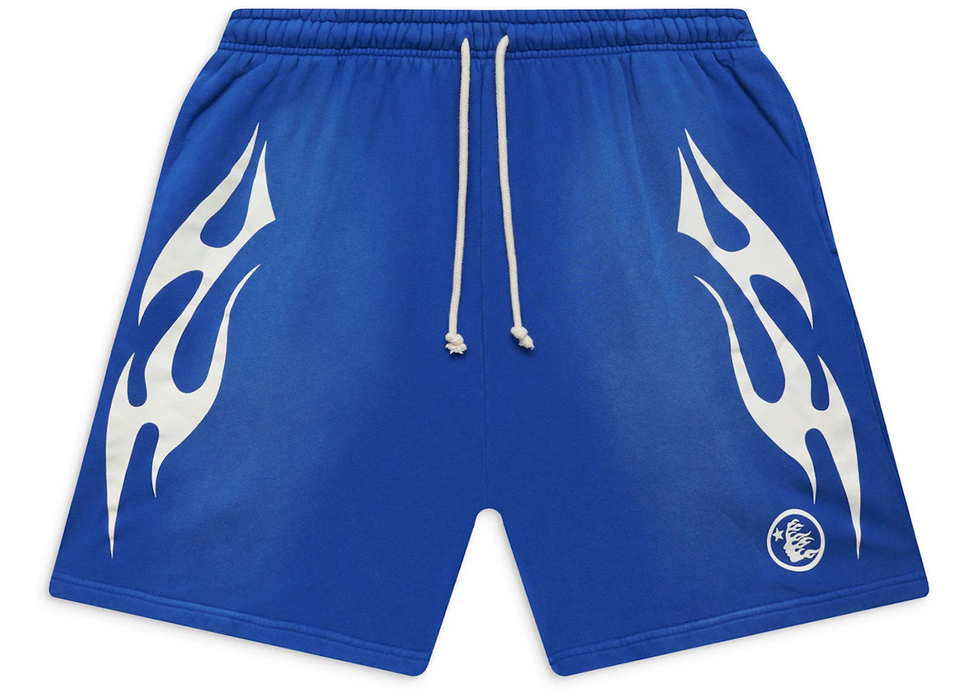 hellstar flame shorts blue