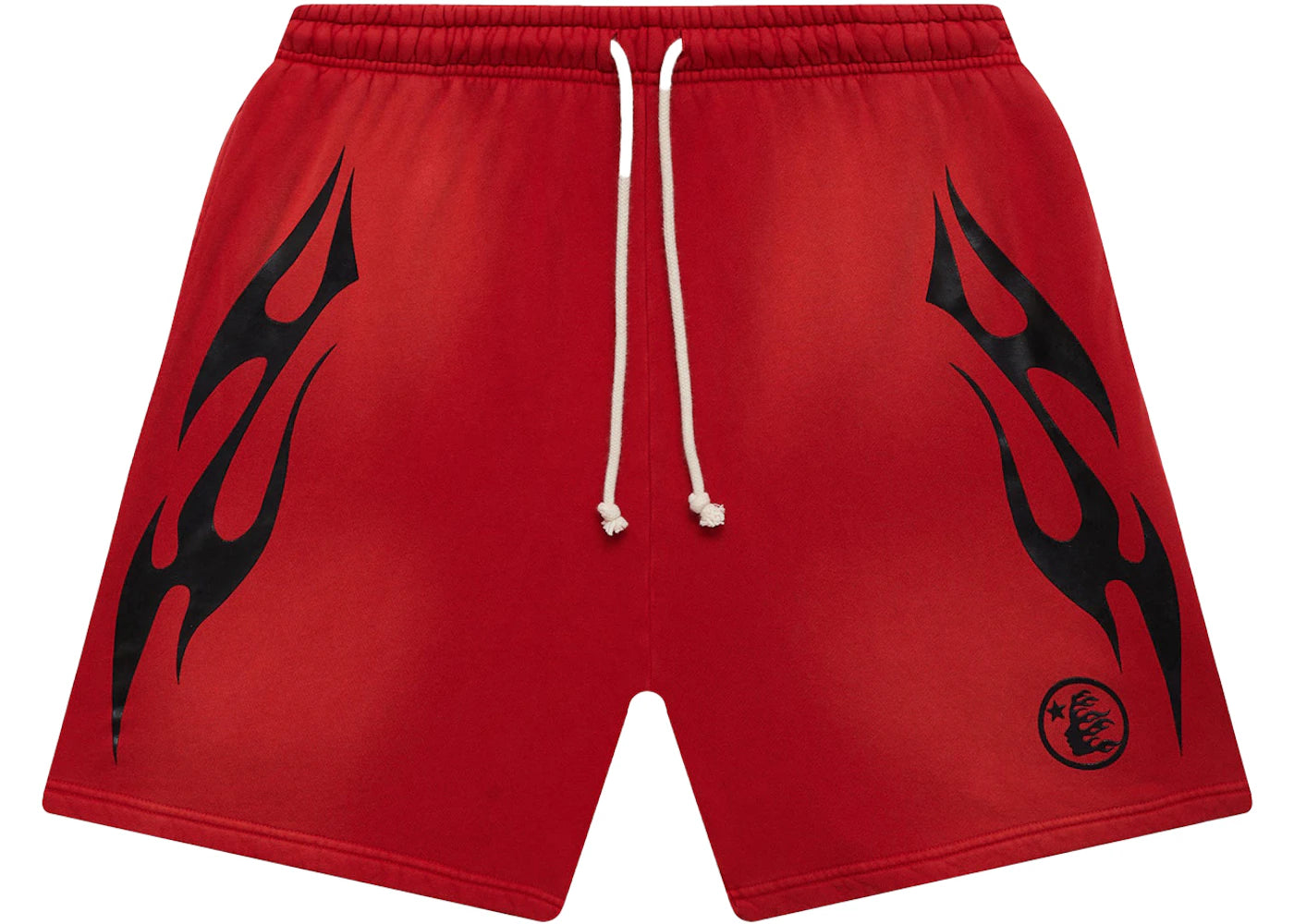 hellstar flame shorts red