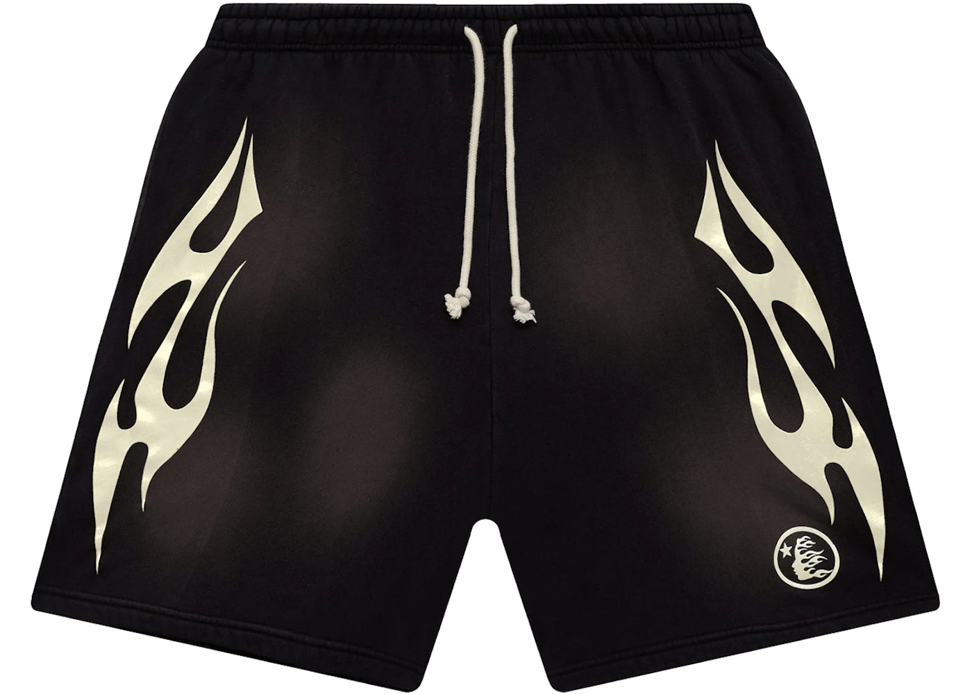 hellstar flame shorts brown/white