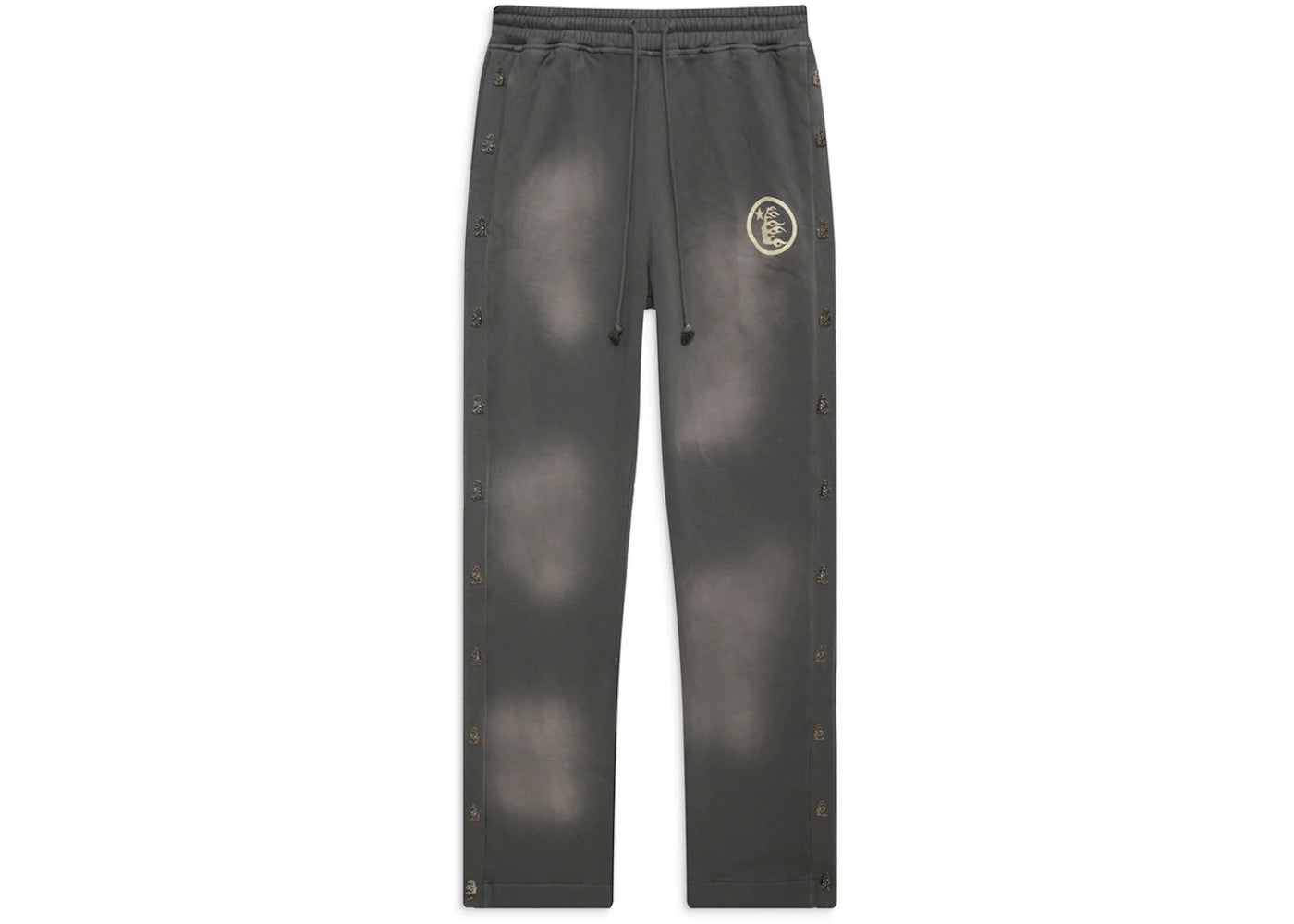 hellstar mirror faced sweatpants grey