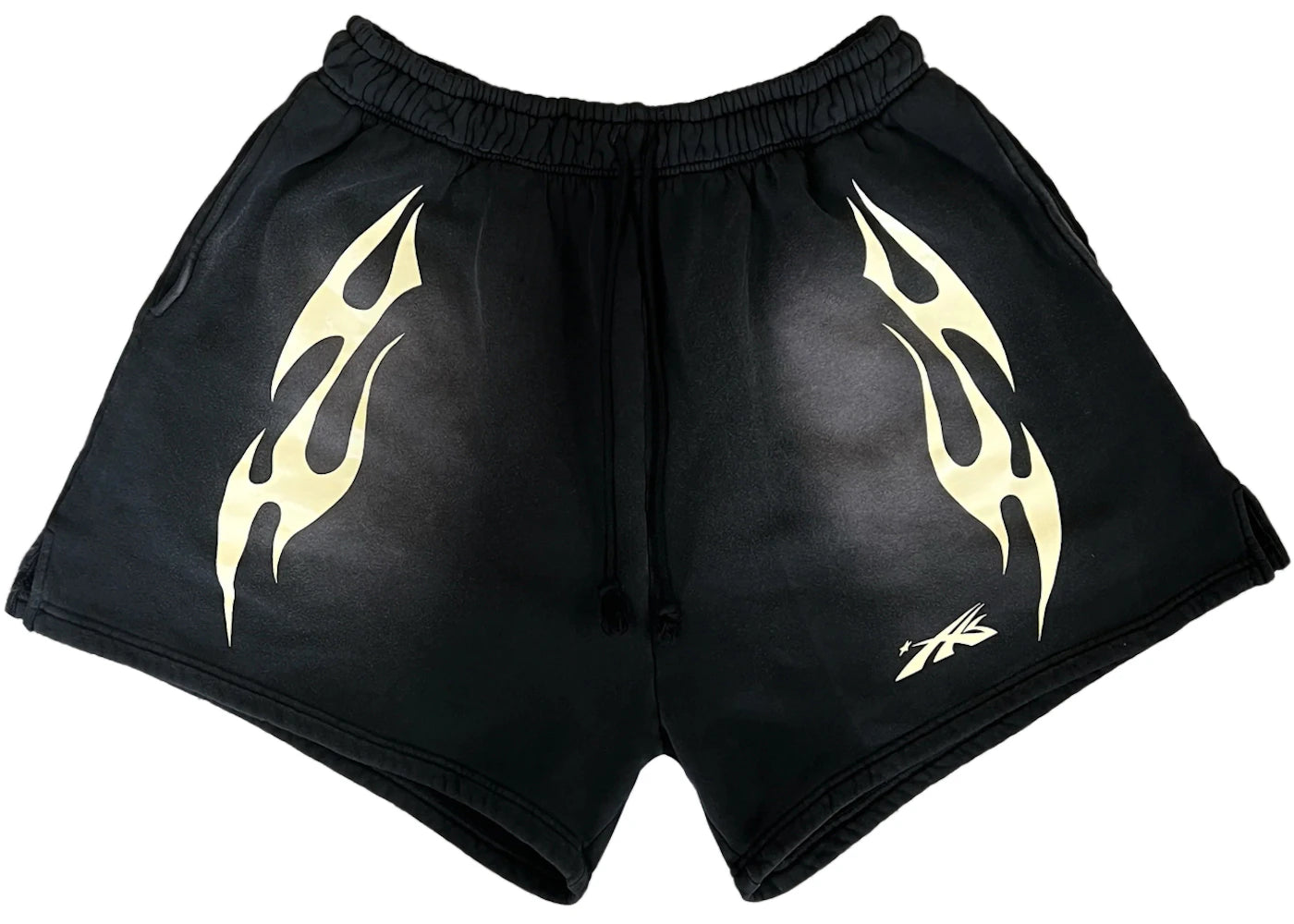 hellstar sports flame shorts black