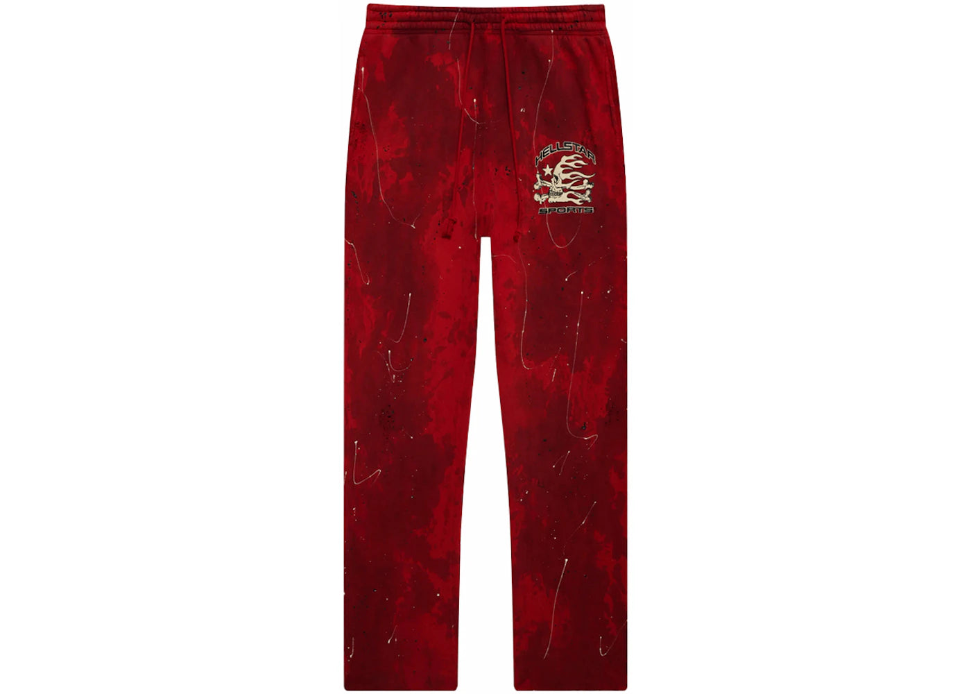 hellstar sports tie-dye sweatpants red