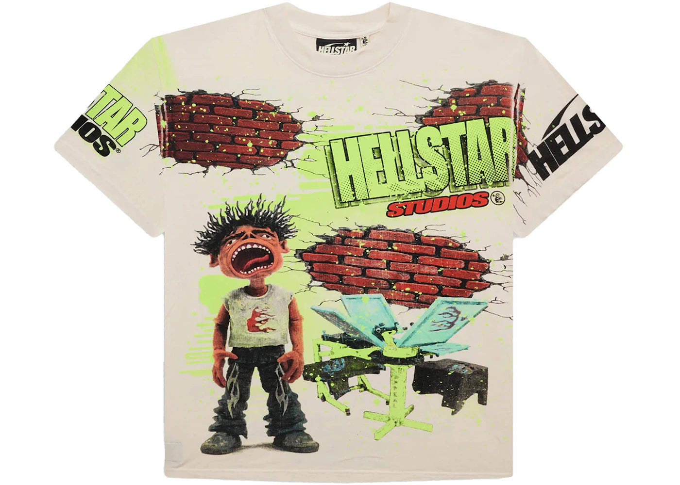 hellstar studios brick wall t-shirt white