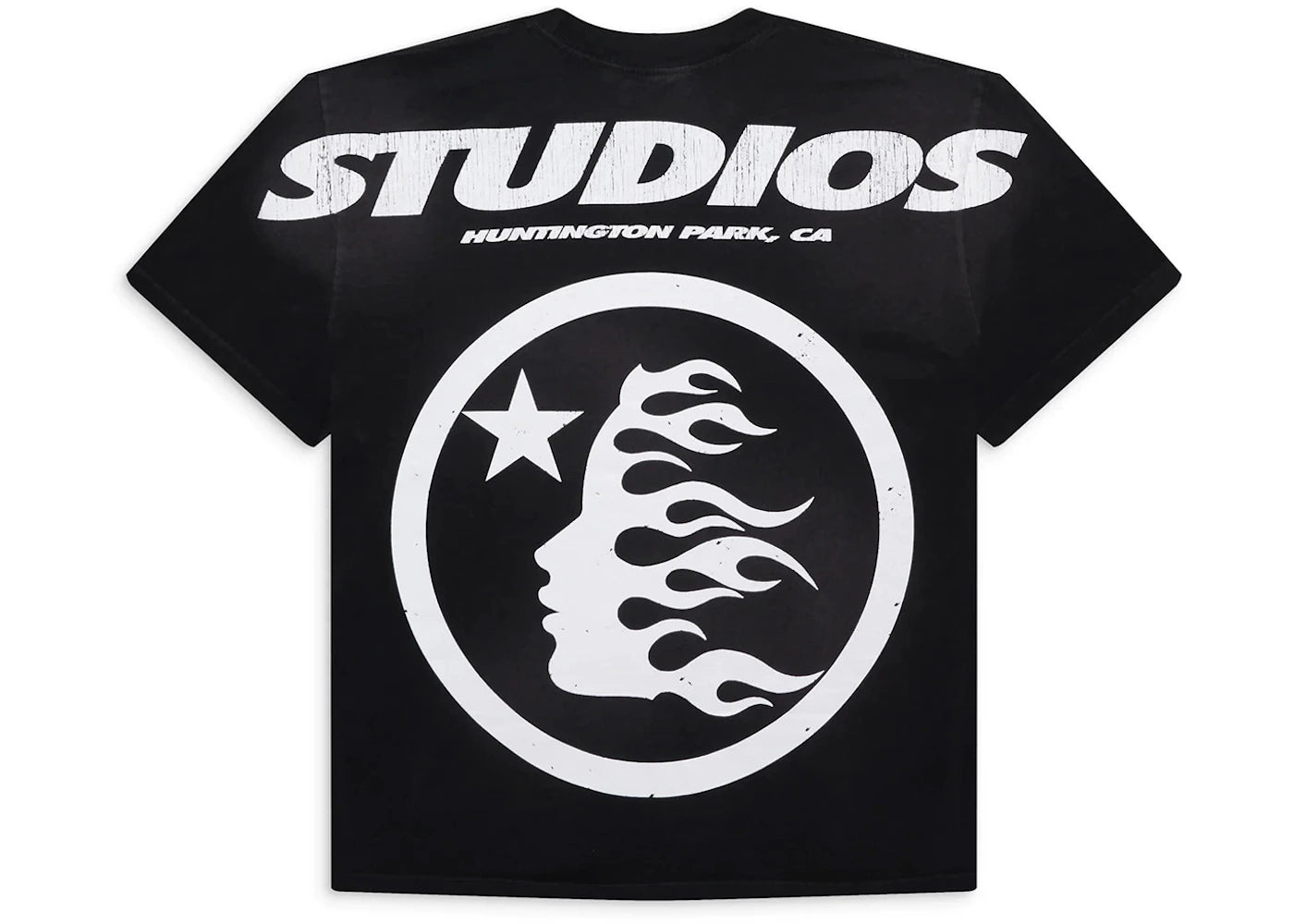hellstar studios cartoon logo t-shirt yellow