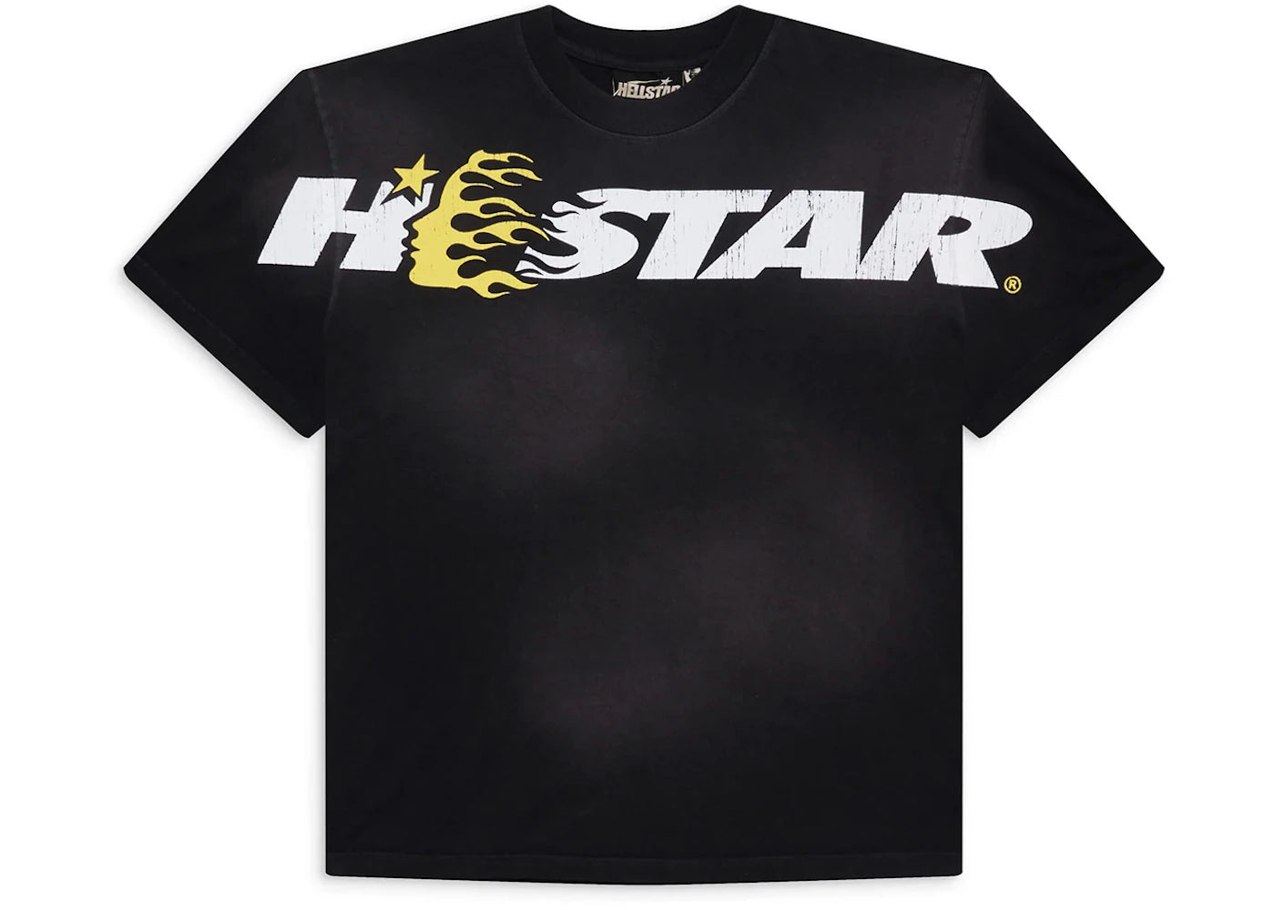 hellstar studios cartoon logo t-shirt yellow