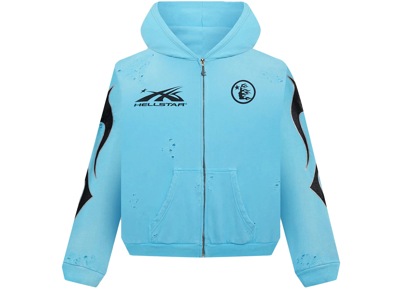 hellstar studios zip hoodie blue