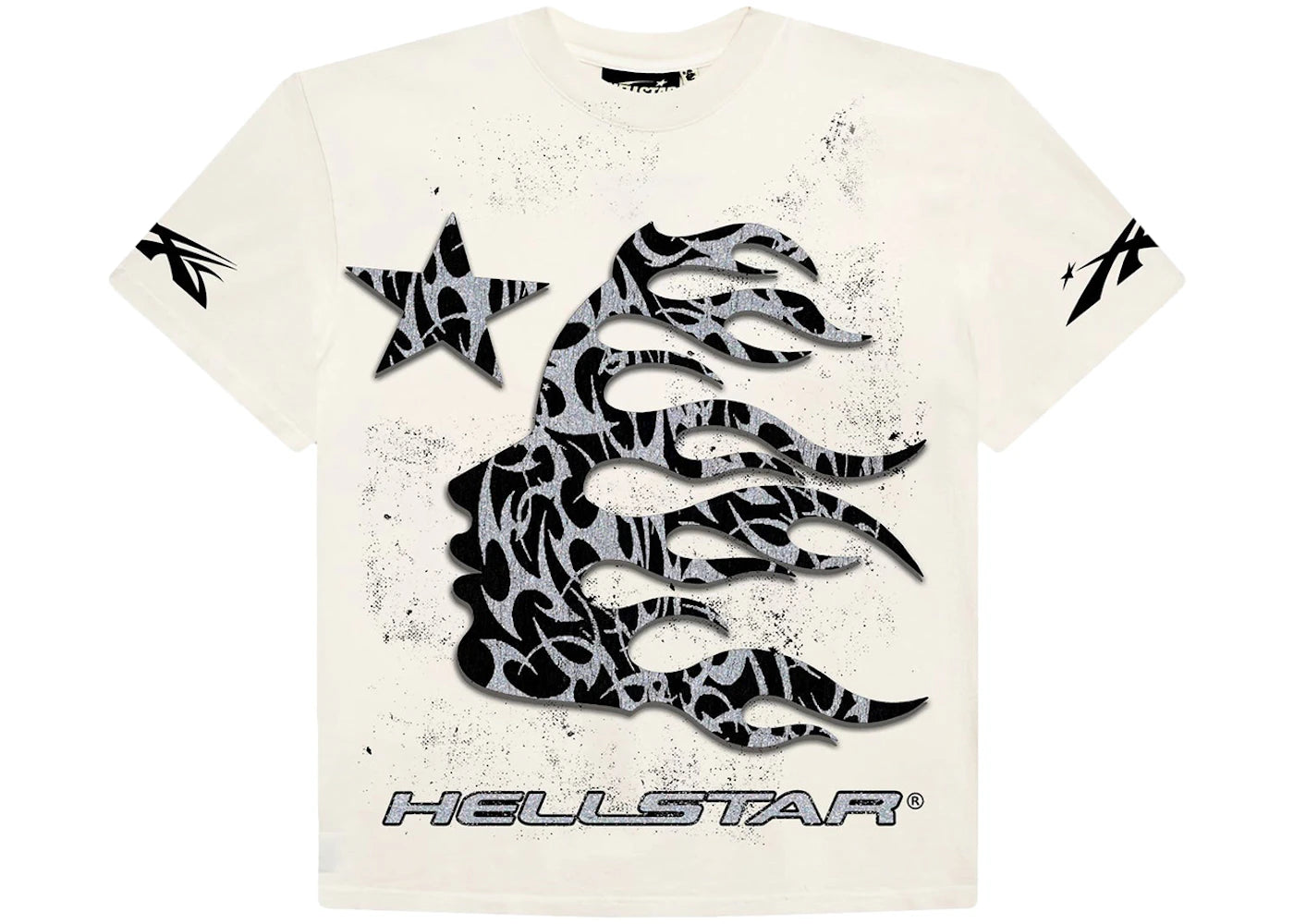 hellstar thorn glitter t-shirt white