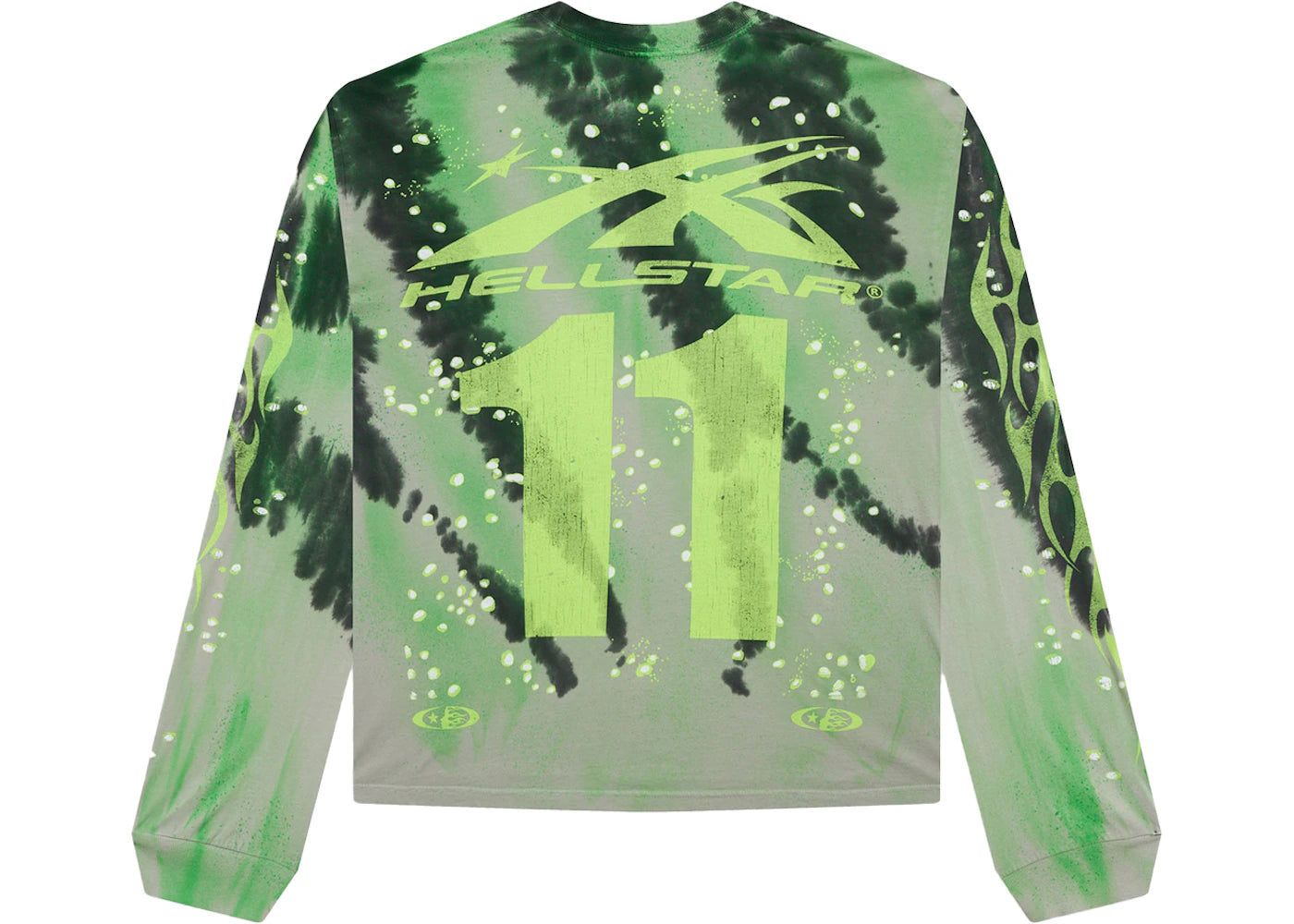hellstar tye-dye moto longsleeve green
