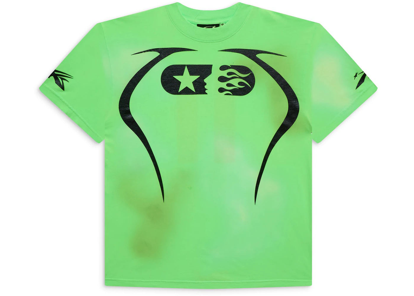 hellstar warm up t-shirt neon green