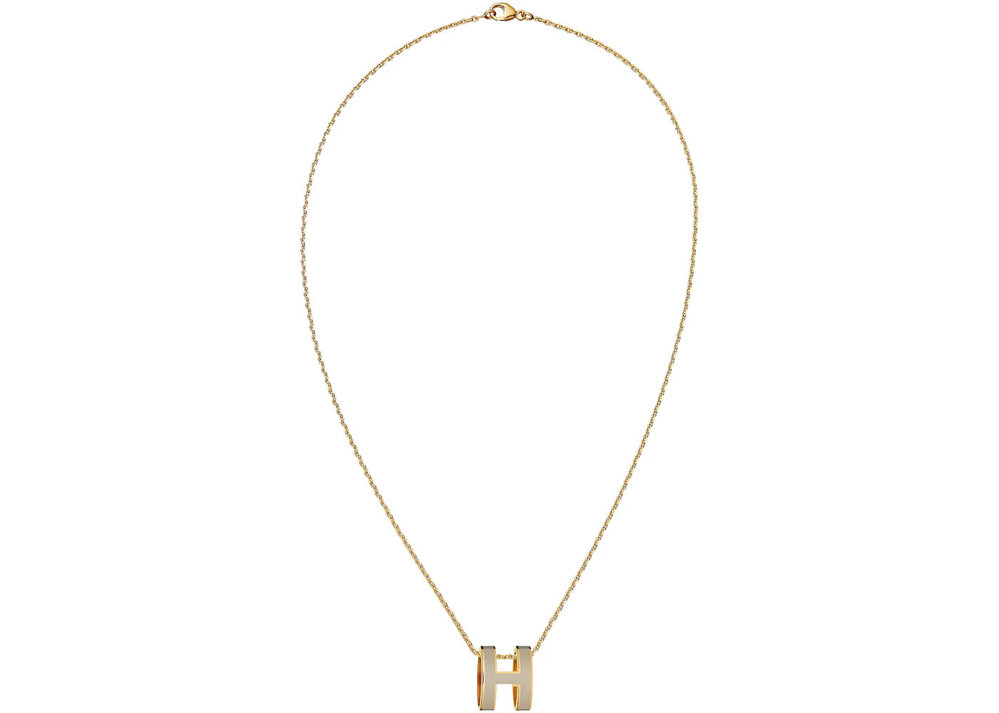 Hermes Mini Pop H Pendant Gold-Tone Marron Glace