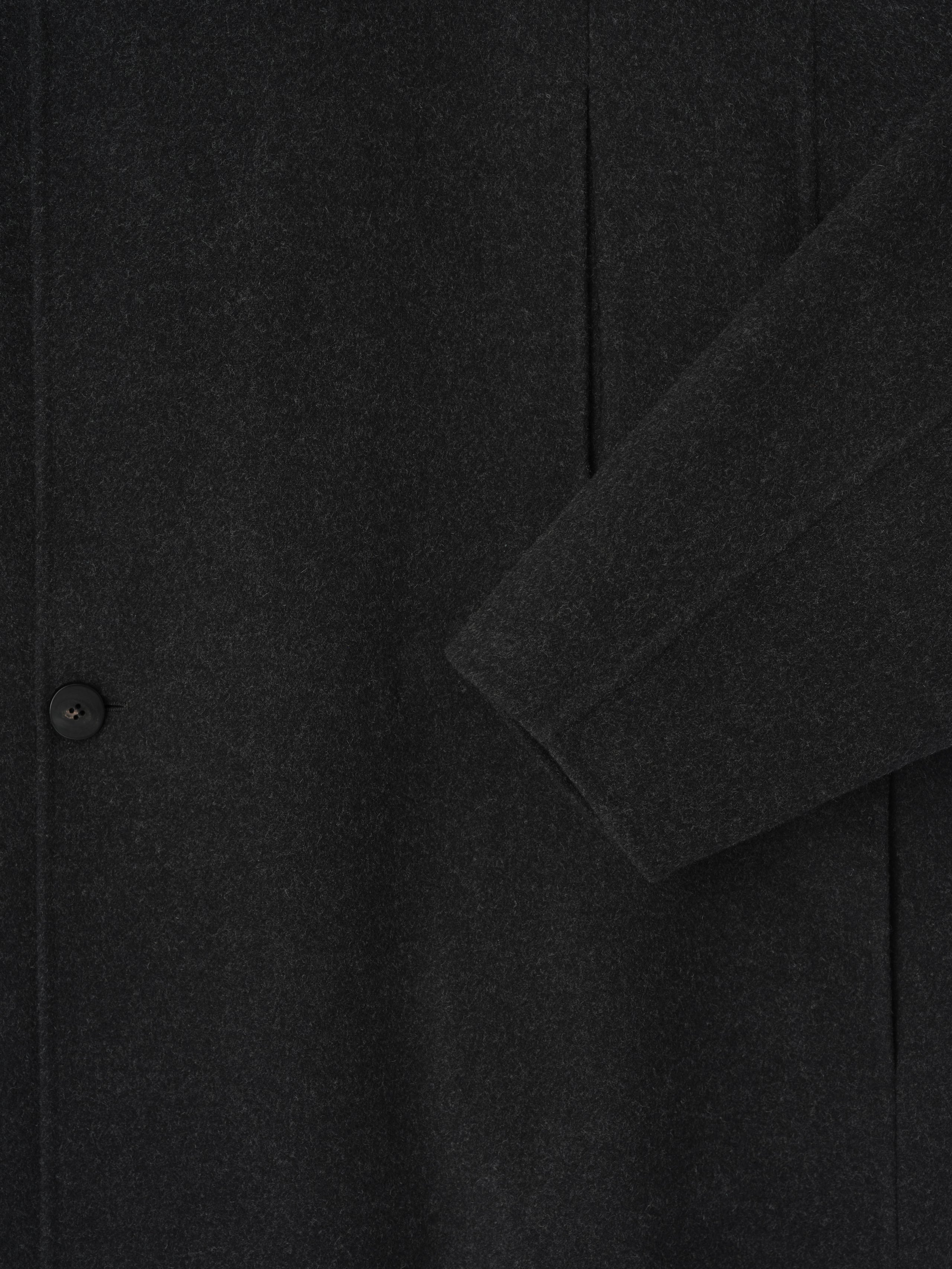 Essentials Wool Cashmere Highneck Coat Charcoal