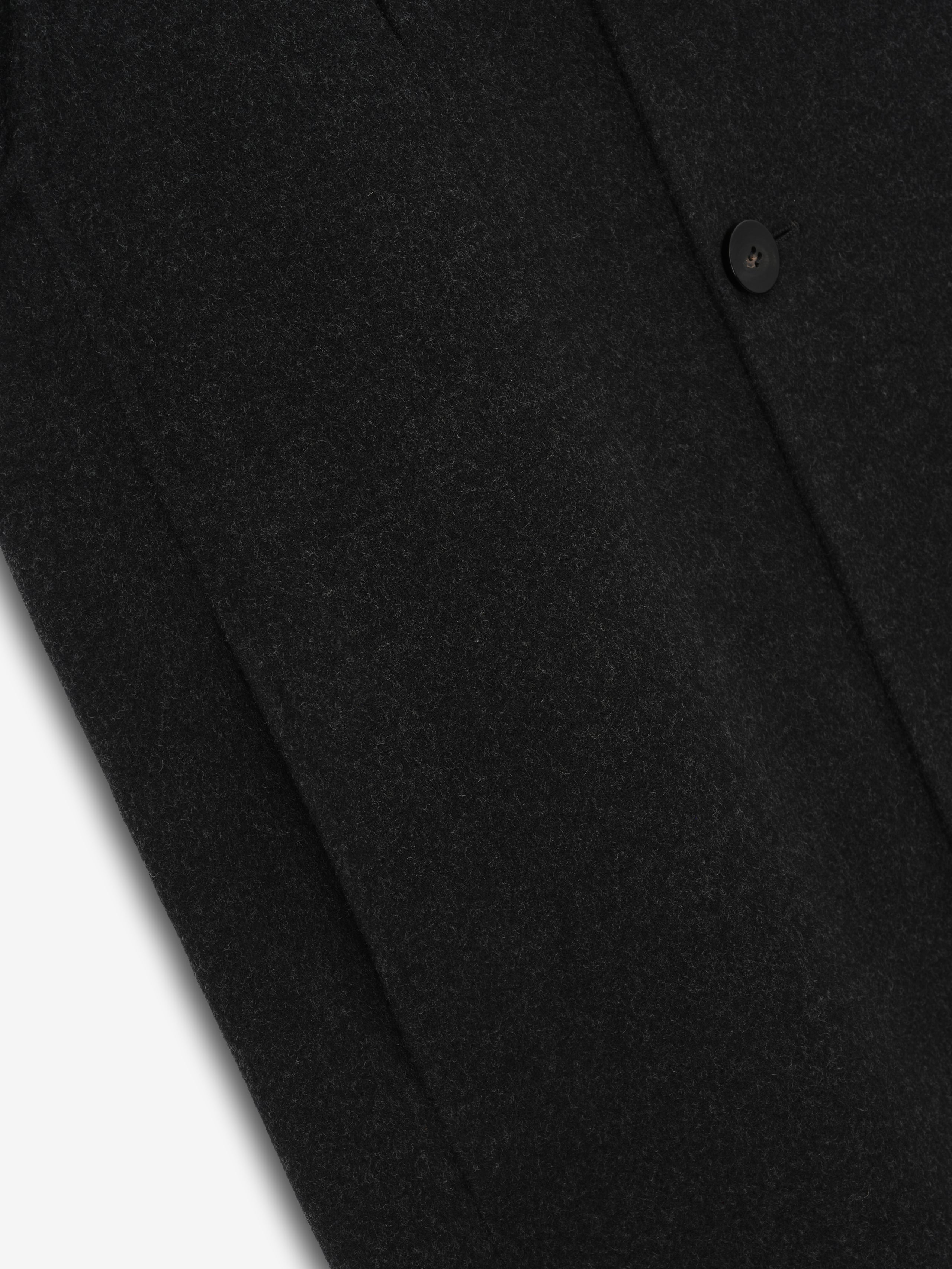 Essentials Wool Cashmere Highneck Coat Charcoal