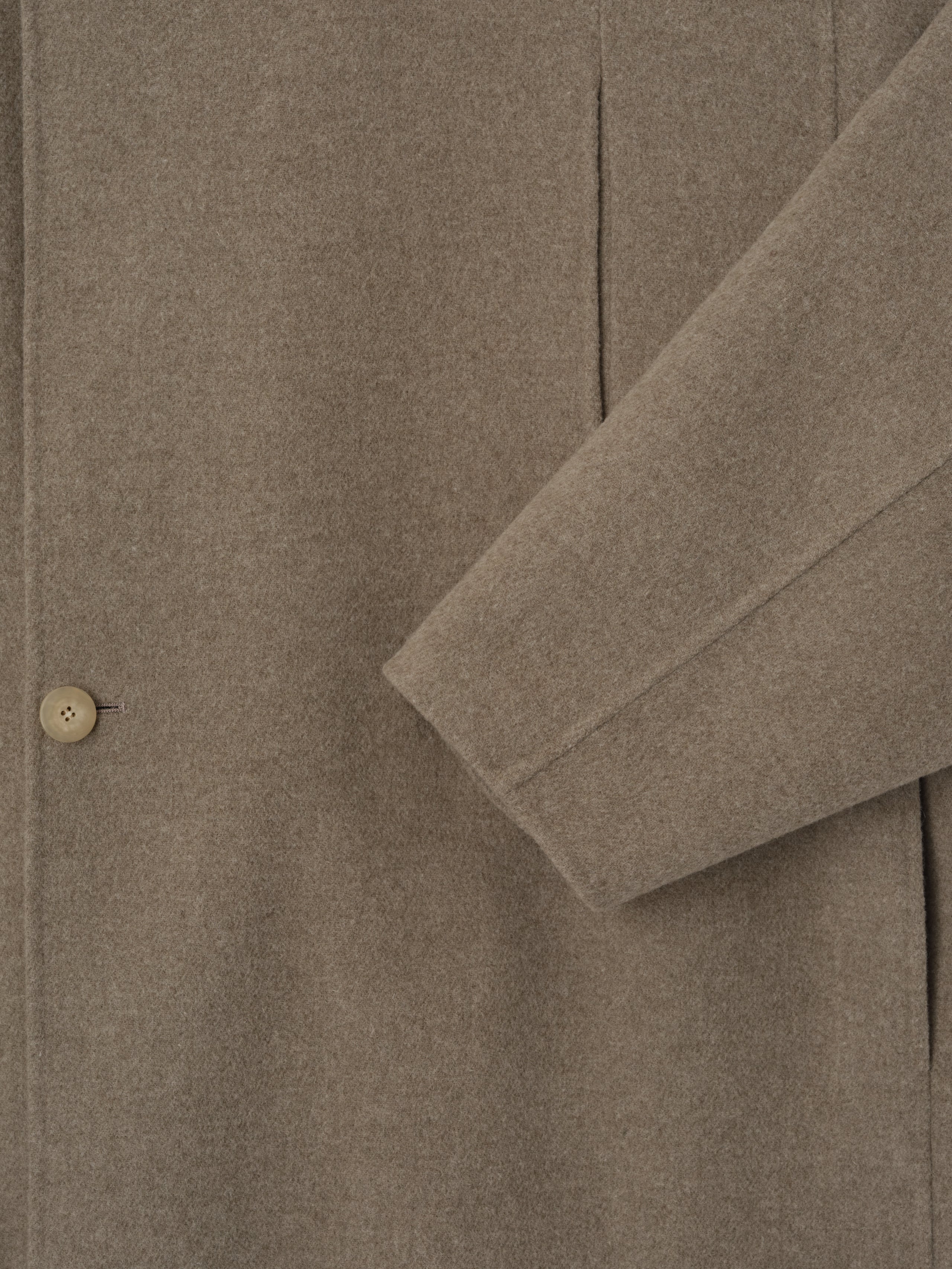 Essentials Wool Cashmere Highneck Coat Walnut