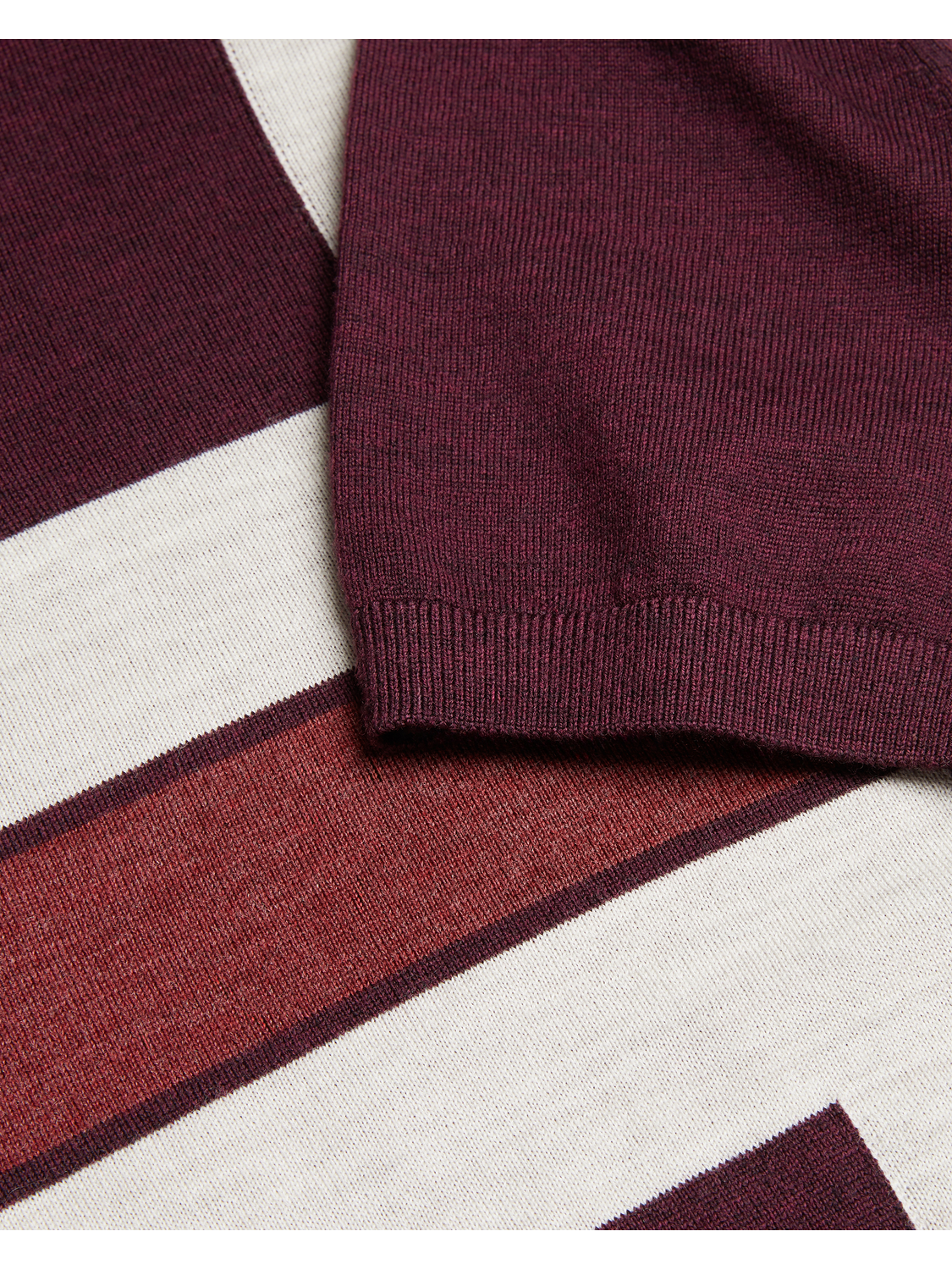Ted Baker Ambler Colour Block Zip Neck Wool Polo Shirt