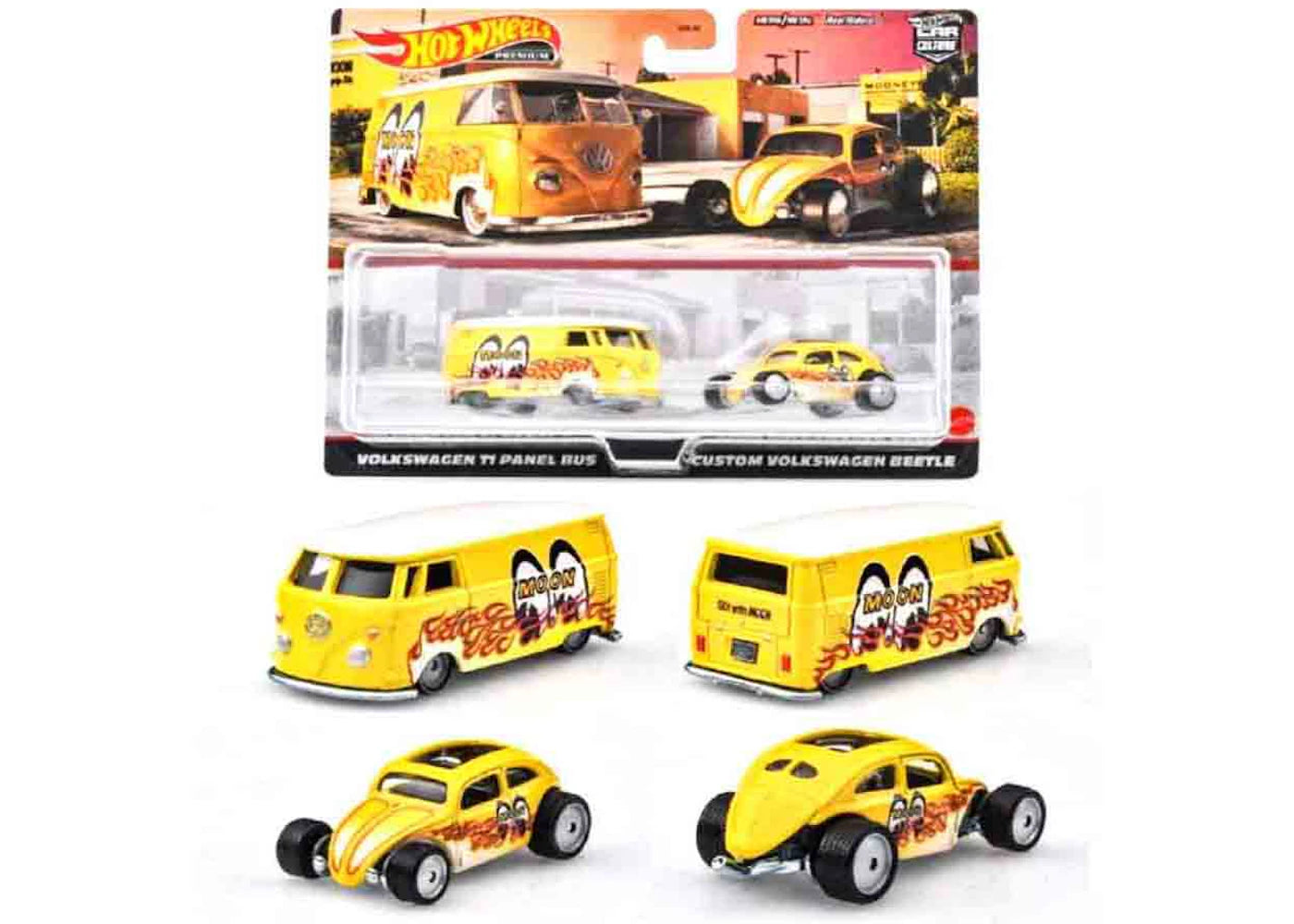 Hot Wheels Premium Car Culture Volkswagen T1 Panel Bus & Beetle 2-Pack Set