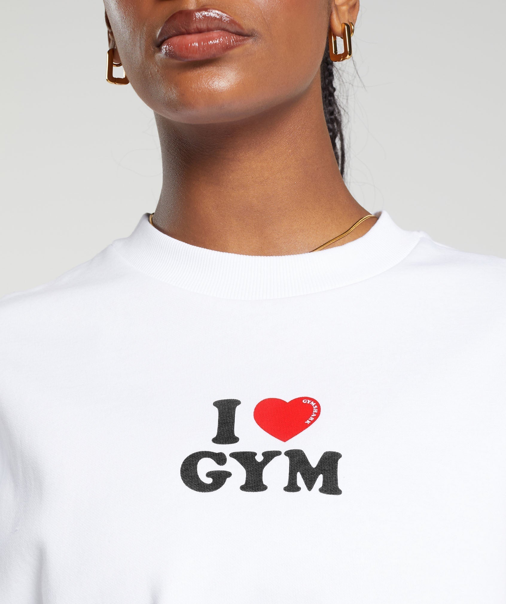 Women's Gymshark I Heart Gym Oversized Sweatshirt White