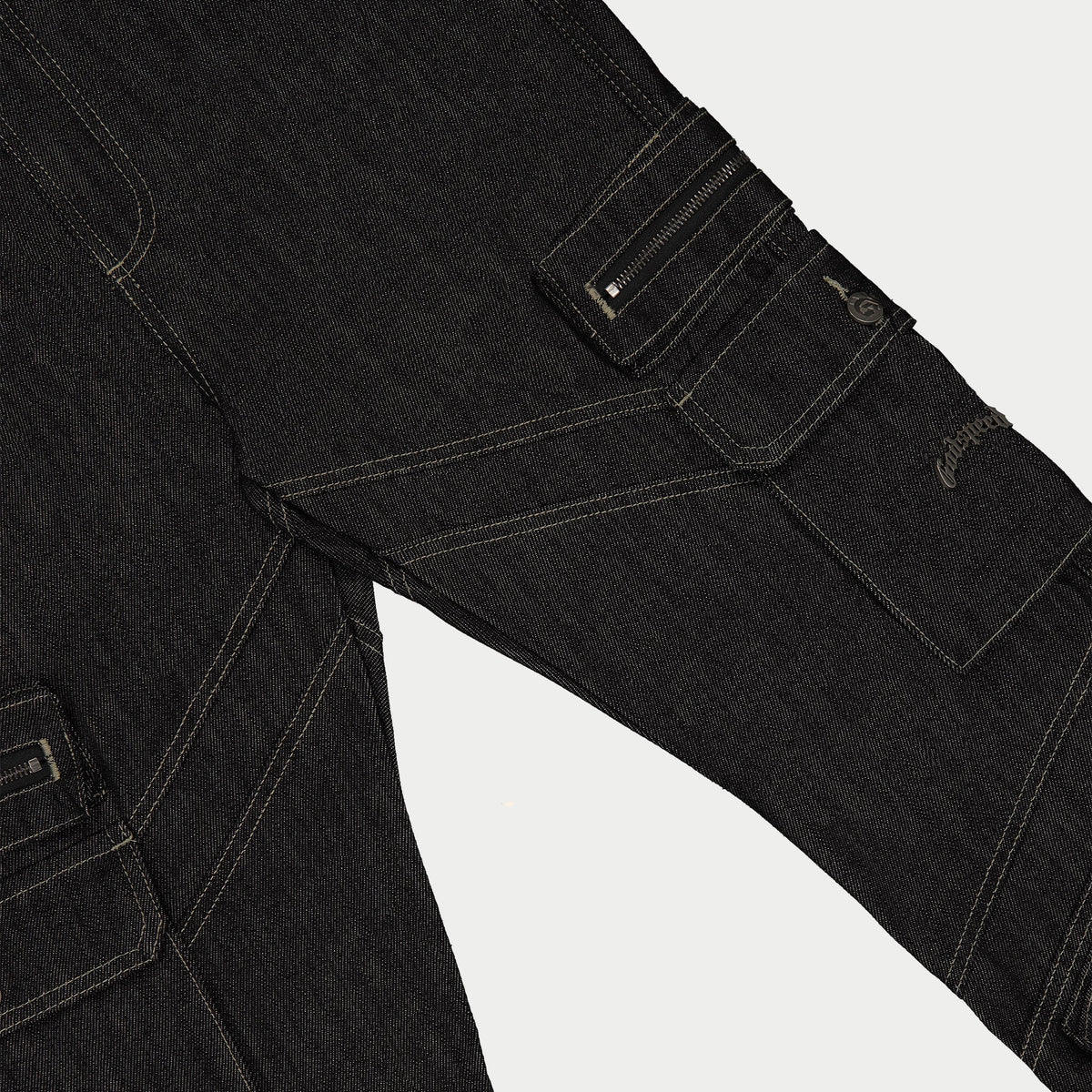 Godspeed Rockstar Flare Cargo Denim (Raw Black)