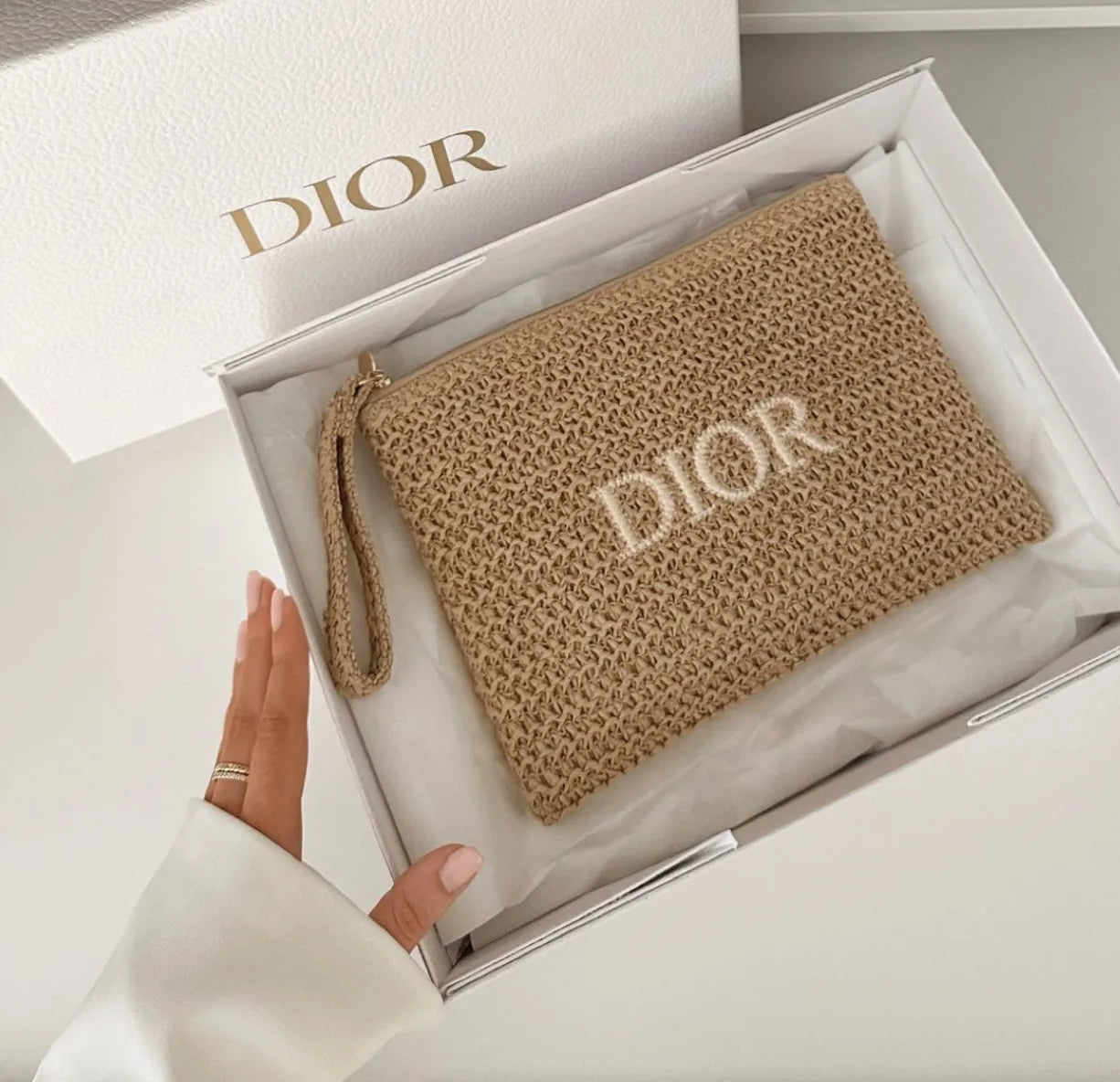 Dior Raffia Clutch