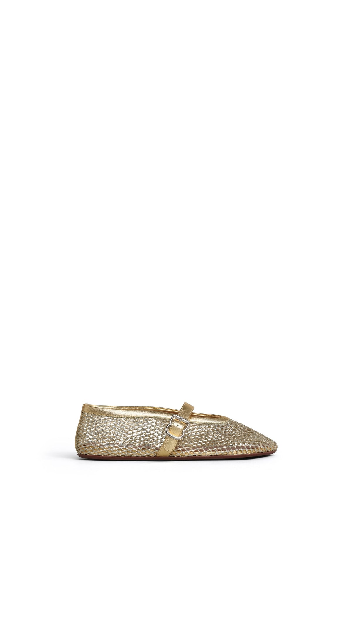 Alaïa Ballet Flats In Laminated Fishnet