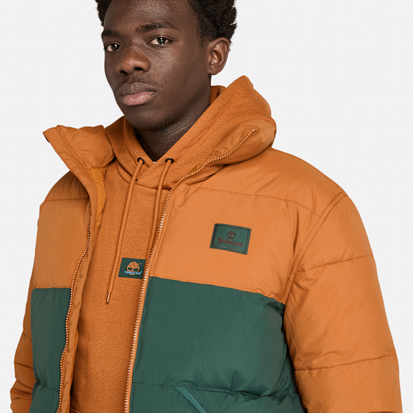 Timberland Insulated Puffer Jacket Leather Brown/Dark Forest Green