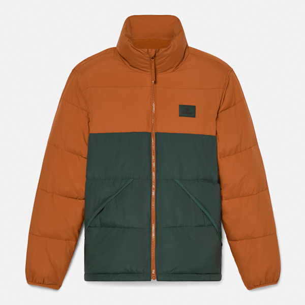 Timberland Insulated Puffer Jacket Leather Brown/Dark Forest Green