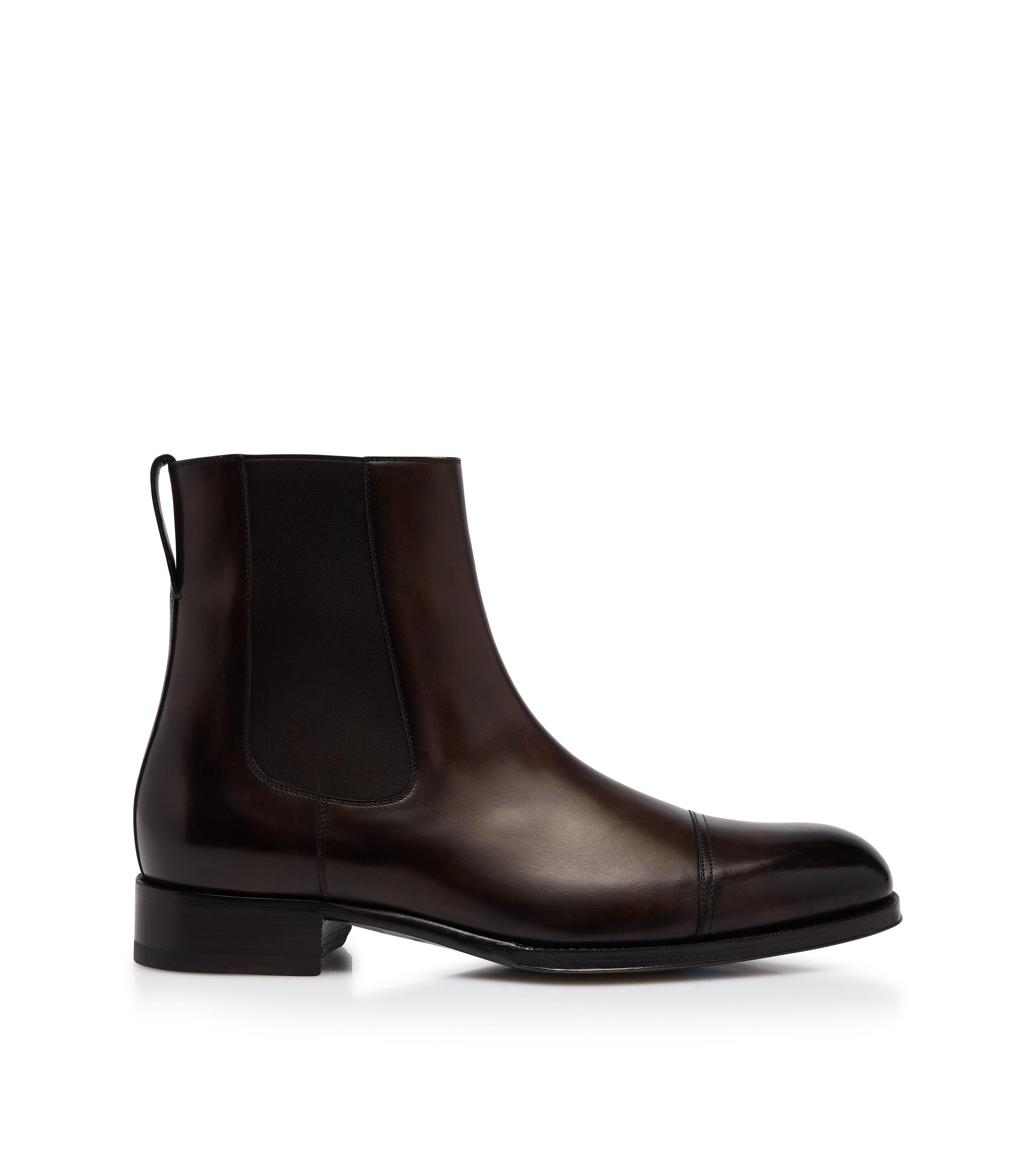 Tom Ford Burnished Leather Edgar Chelsea Boot