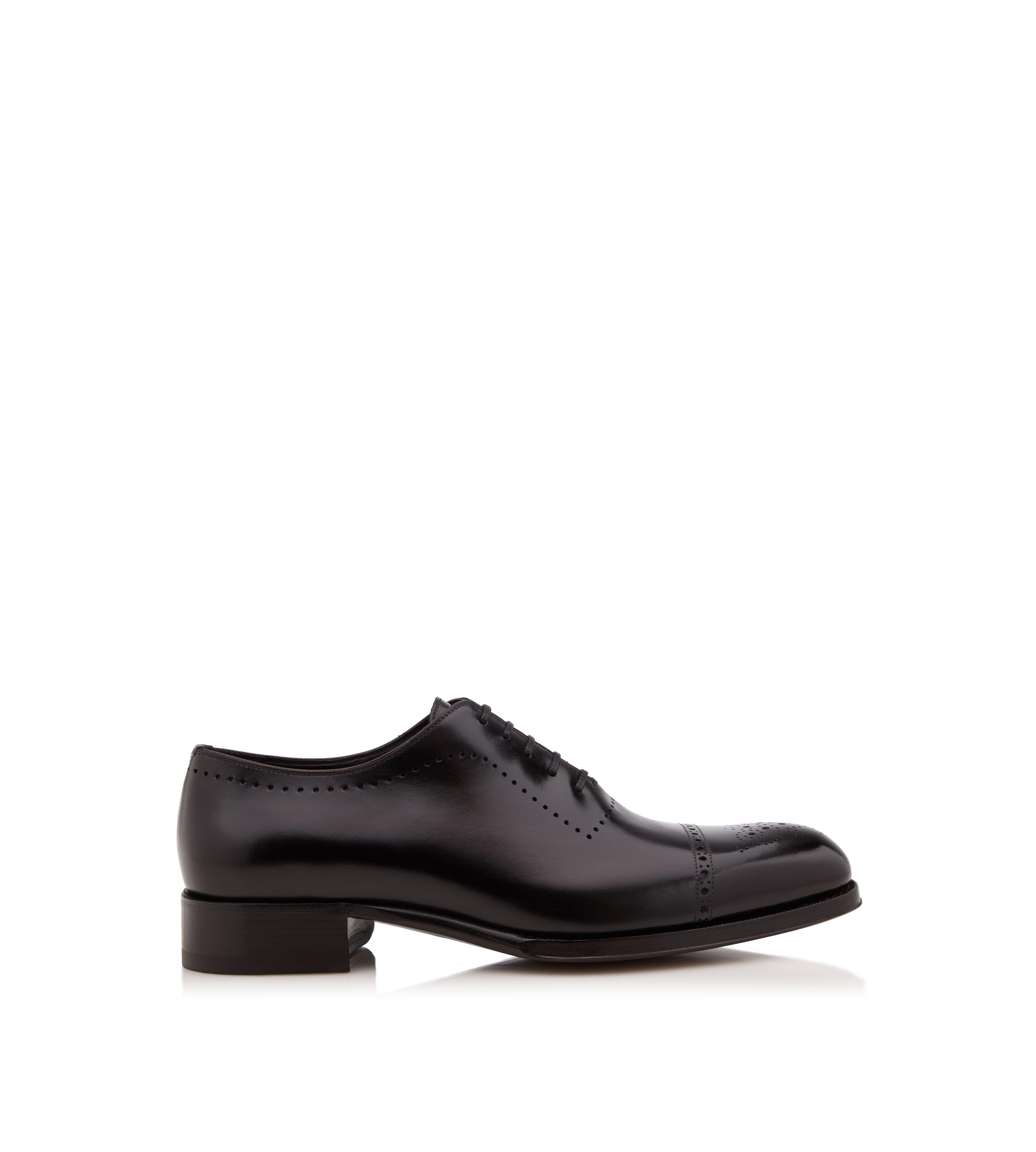 Tom Ford Burnished Leather Edgar Brogue Lace Up