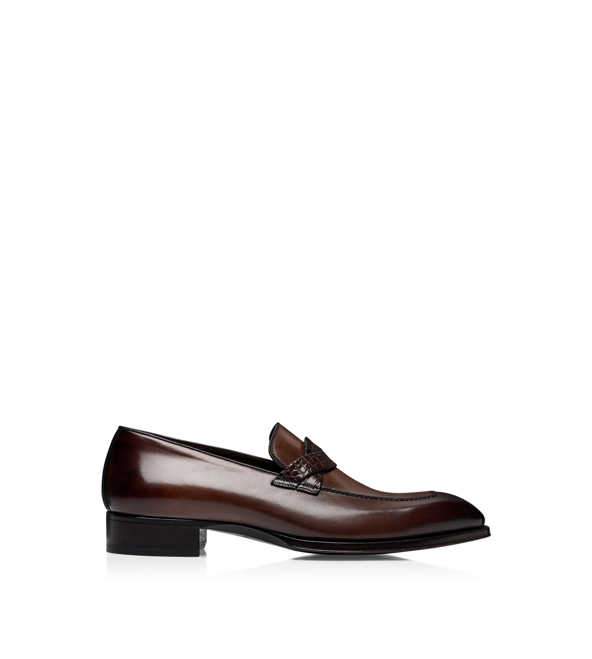 Tom Ford Burnished Leather Elkan Twisted Band Loafer