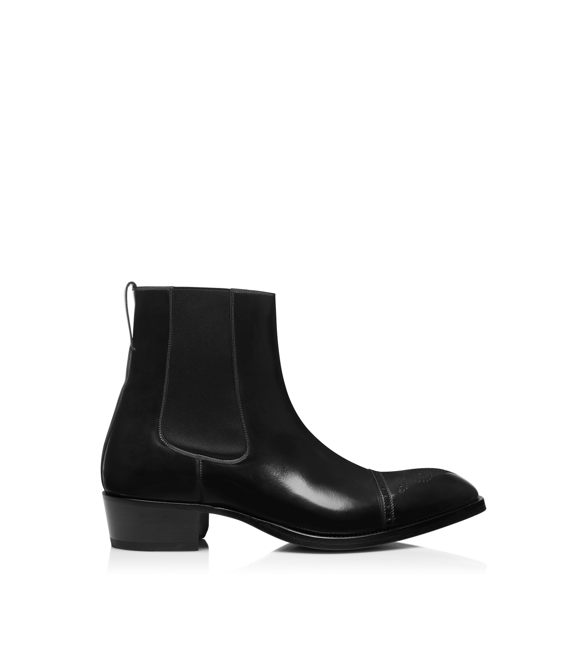 Tom Ford Burnished Leather Vincent Brogue Chelsea Boot