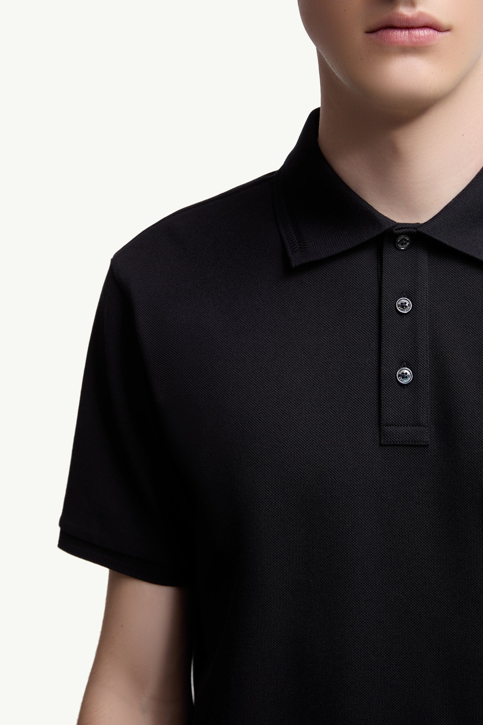 Moncler Logo Patch Cotton Piquet Polo Shirt Night Blue Night Blue